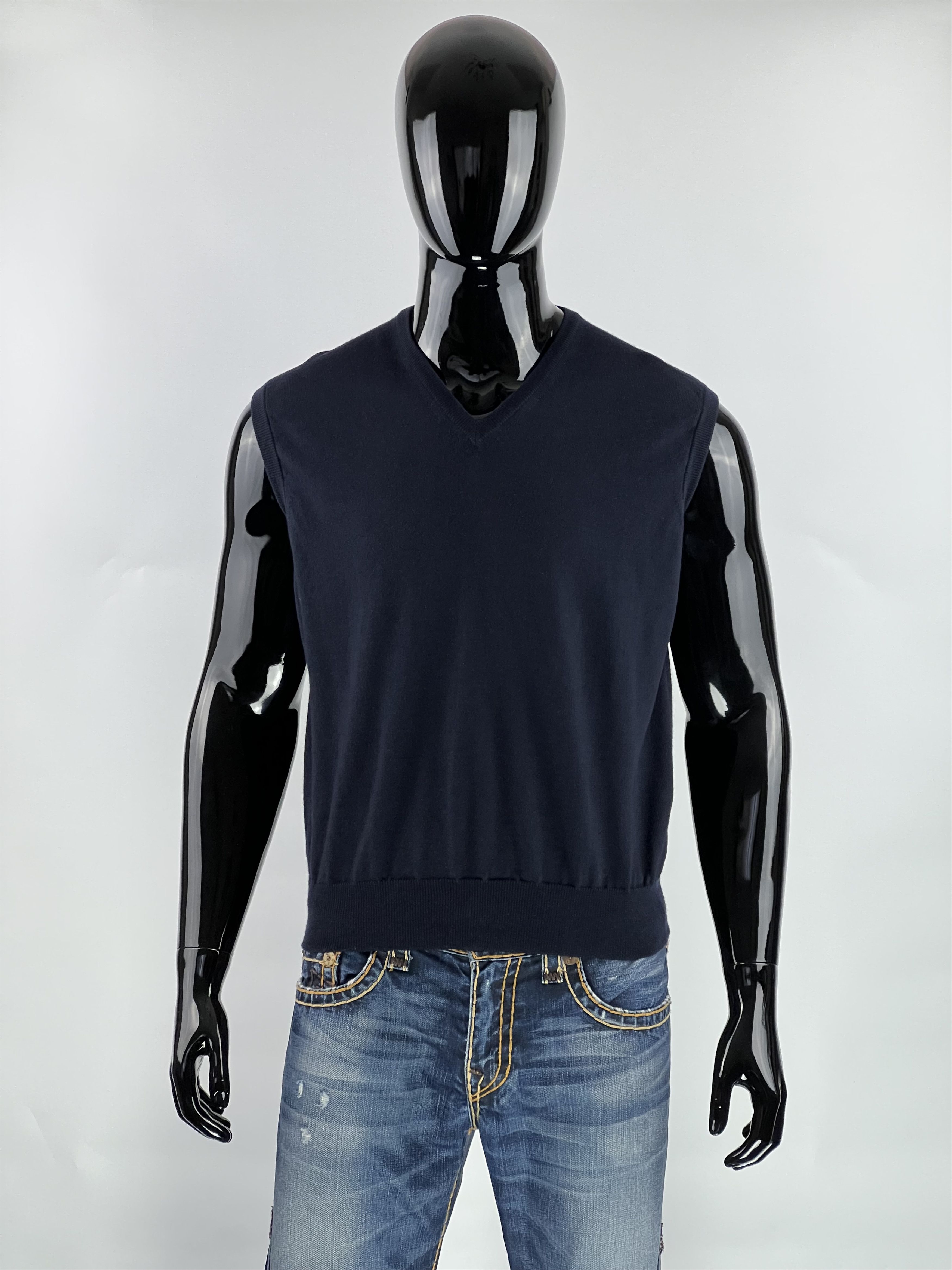 Gran Sasso Gran Sasso Men's Navy Blue Wool Vest Size IT 50 Size US M / EU 48-50 / 2 - 1 Thumbnail