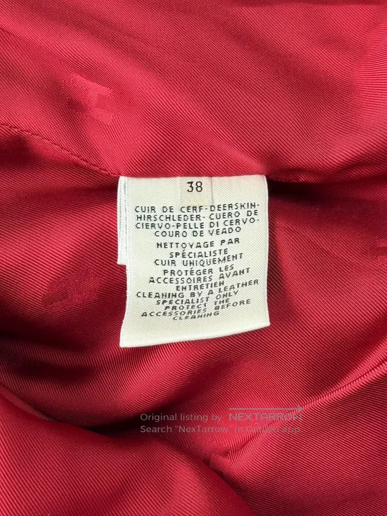Hermes Hermes Red soft deerskin zip-up jacket Size XS / US 0-2 / IT 36-38 - 7 Thumbnail
