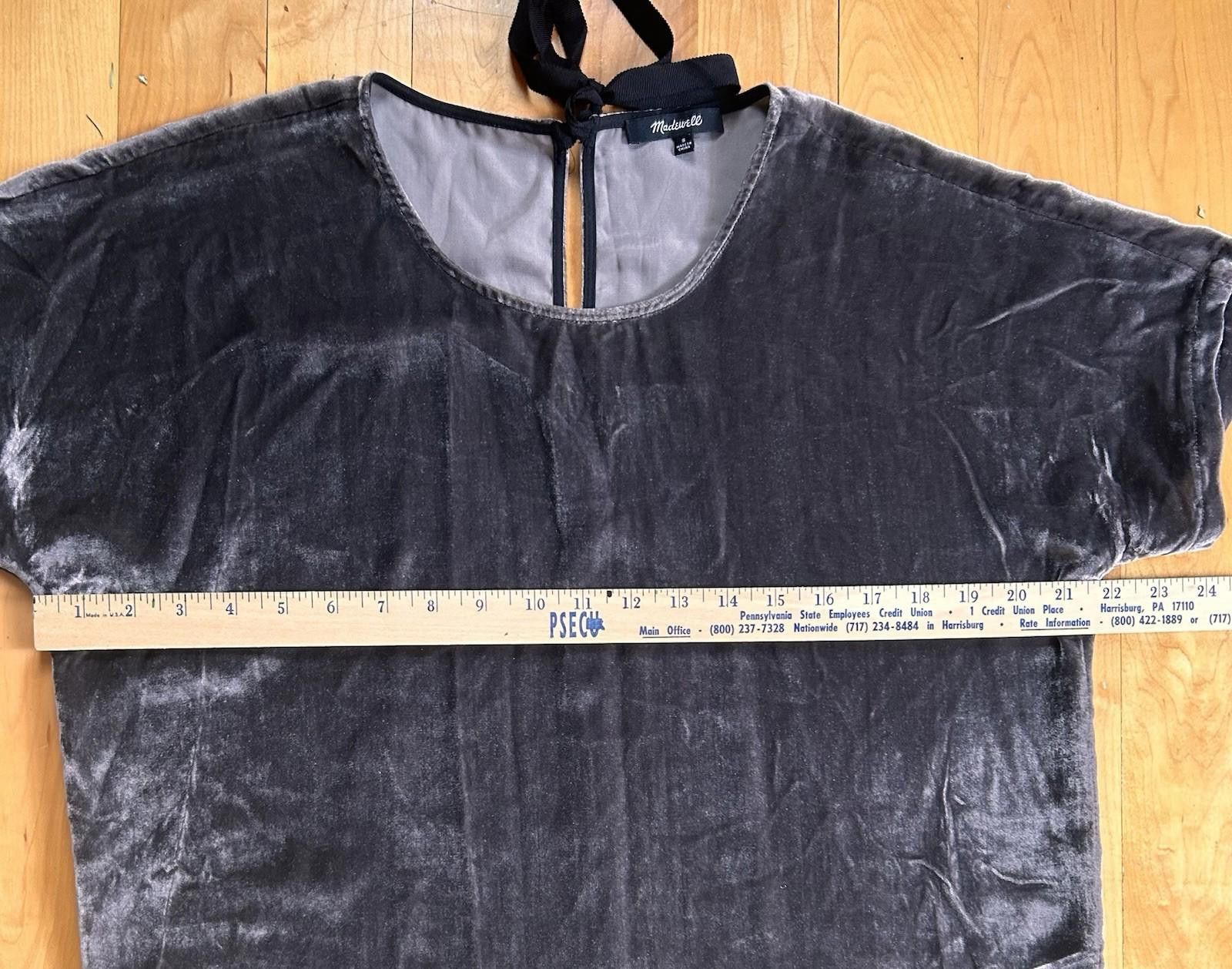 Madewell Madewell Crushed Velvet Dress Dark Metal Classic Core Size S / US 4 / IT 40 - 5 Thumbnail
