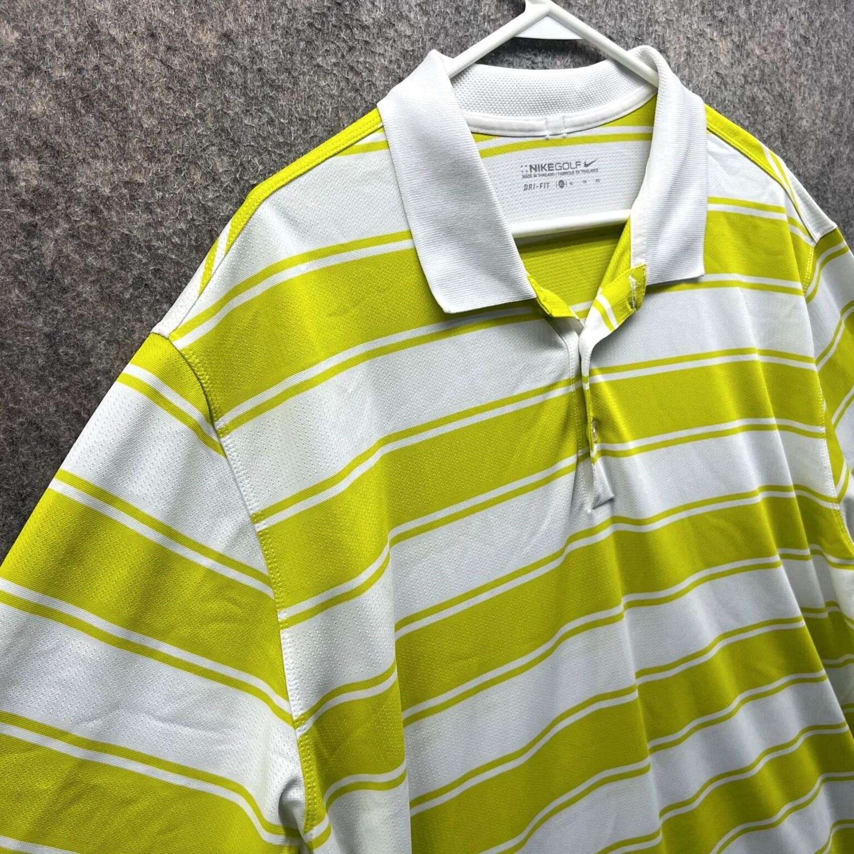 Nike VINTAGE Nike Polo Shirt Men XL White Green Striped Dri-Fit Performance Golf Nike Dri-FIT Shirt Boys Size US XL / EU 56 / 4 - 3 Thumbnail