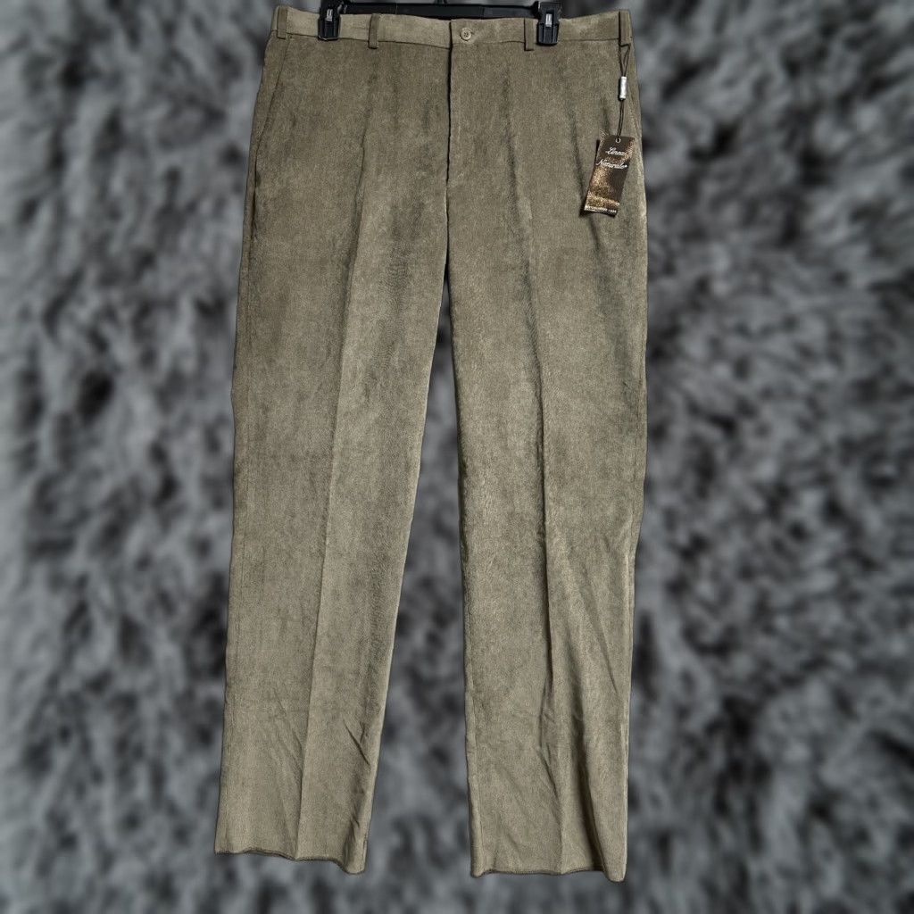 Vintage Line Naturale Pants Mens 40R 90s Vintage Pleated Ribbed Minimalist Brown Dress Pants Mens 90s Nature Size US 40 / EU 56 - 1 Thumbnail