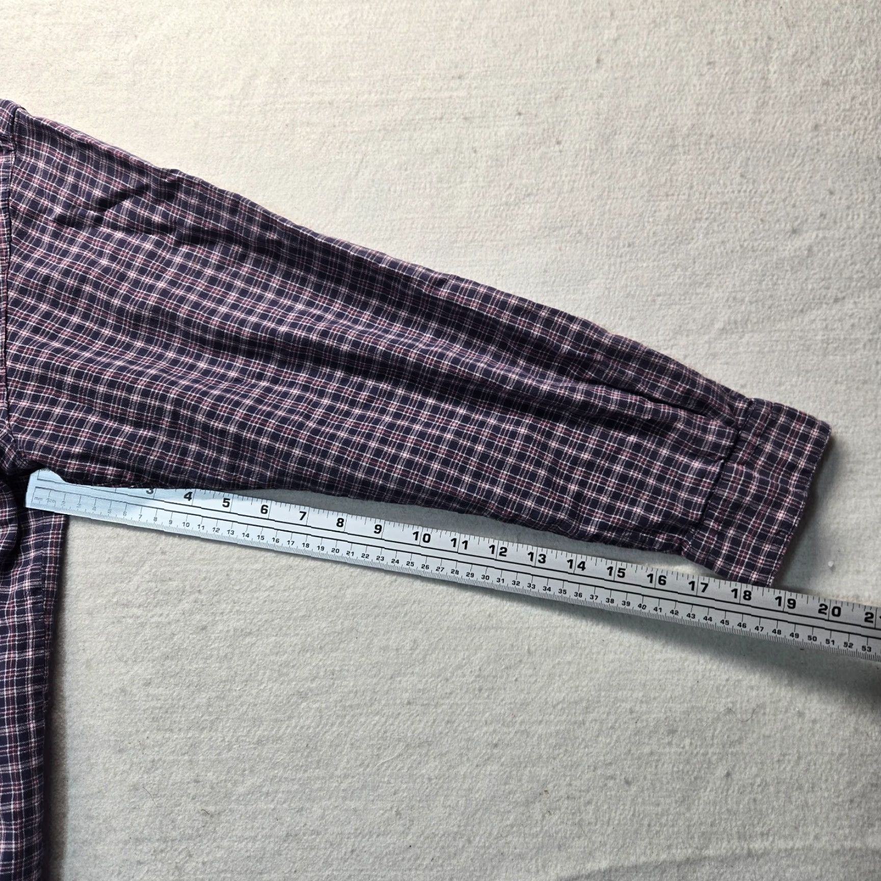 Bugle Boy Bugle Boy Dress Shirt Men Adult M Medium Blue Purple Checkered Regular Fit Shirt Size 40R - 5 Thumbnail