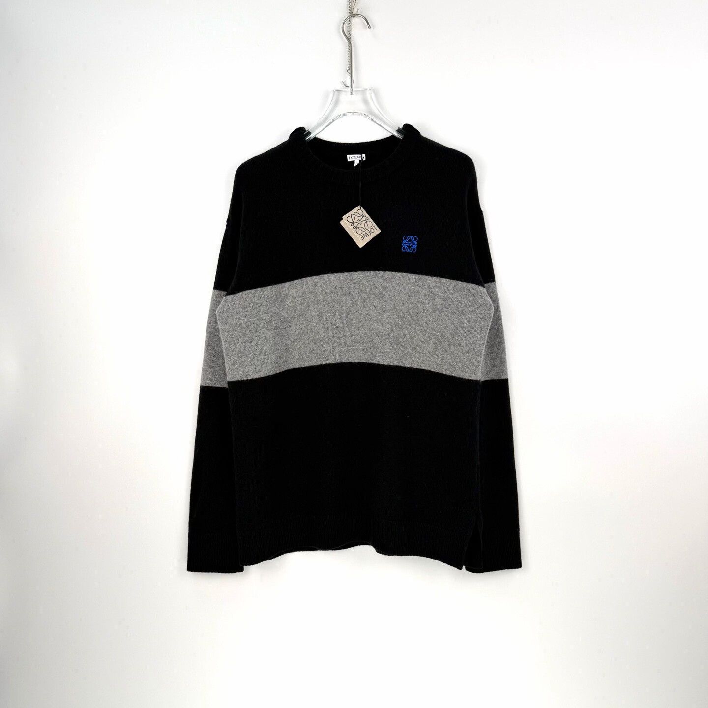 Loewe Loewe Black and Gray Striped Logo Sweater Size US L / EU 52-54 / 3 - 3 Thumbnail