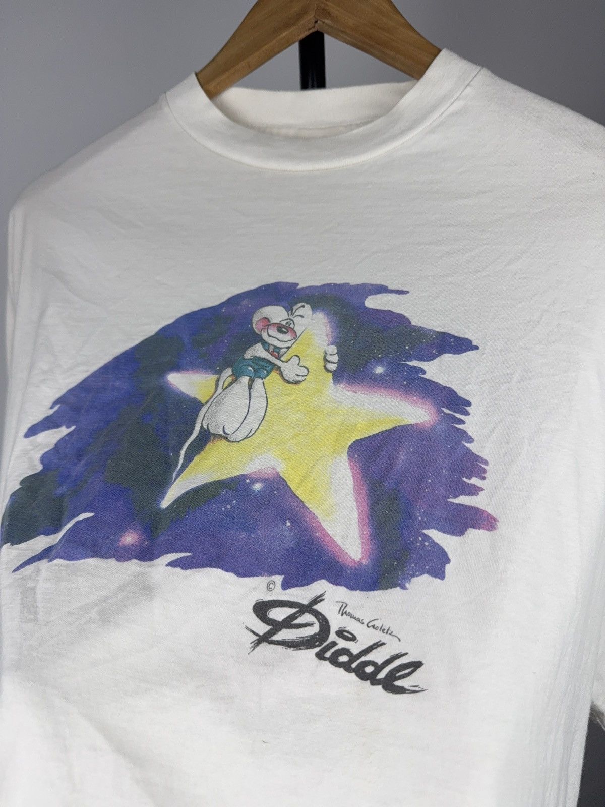 Vintage Vintage 90s Retro Diddl Mouse Star Graphic Tee White Y2K L Size US L / EU 52-54 / 3 - 4 Thumbnail