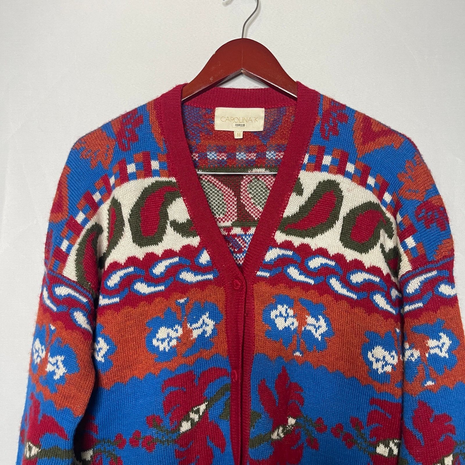 Carolina K CAROLINA K sabina cardigan sweater in paisley blue sz M Size M / US 6-8 / IT 42-44 - 4 Thumbnail