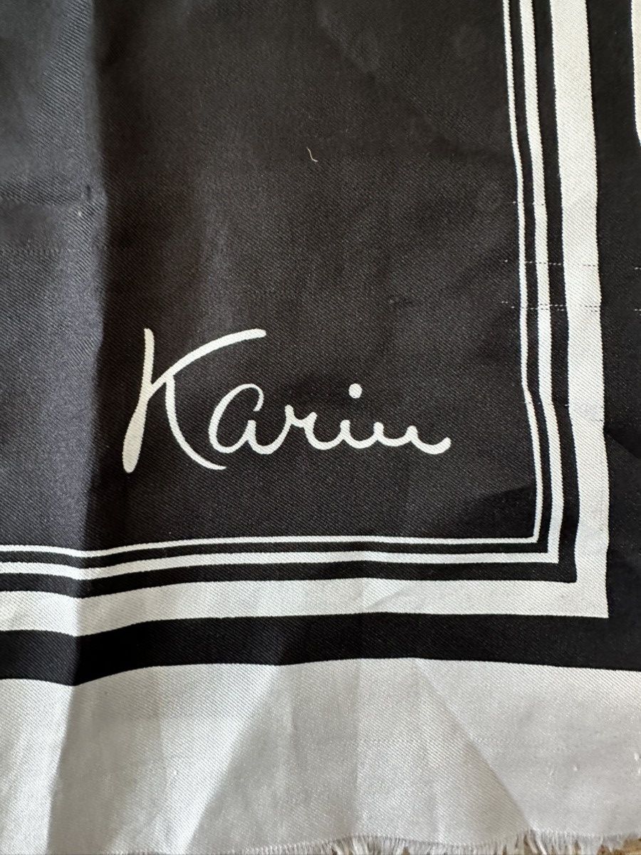 Other VINTAGE BLACK AND WHITE KARIN SCARF 1970’s Size ONE SIZE - 2 Thumbnail