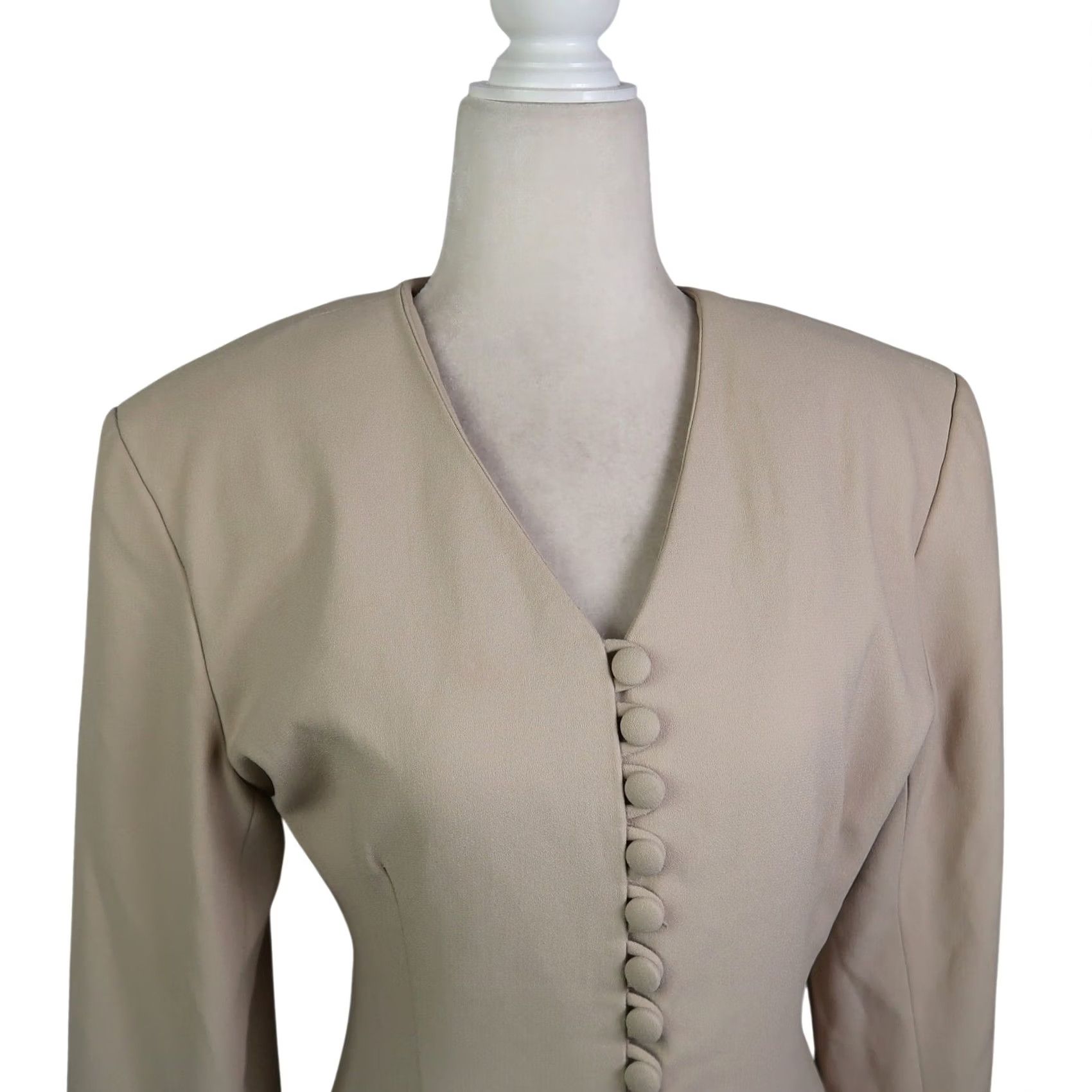 Vintage VINTAGE Sunny Names Blazer Jacket 90s Button Front Khaki Tan Women 8 Regular Long Sleeve Fall Spring Mens Womens Size M / US 6-8 / IT 42-44 - 2 Thumbnail