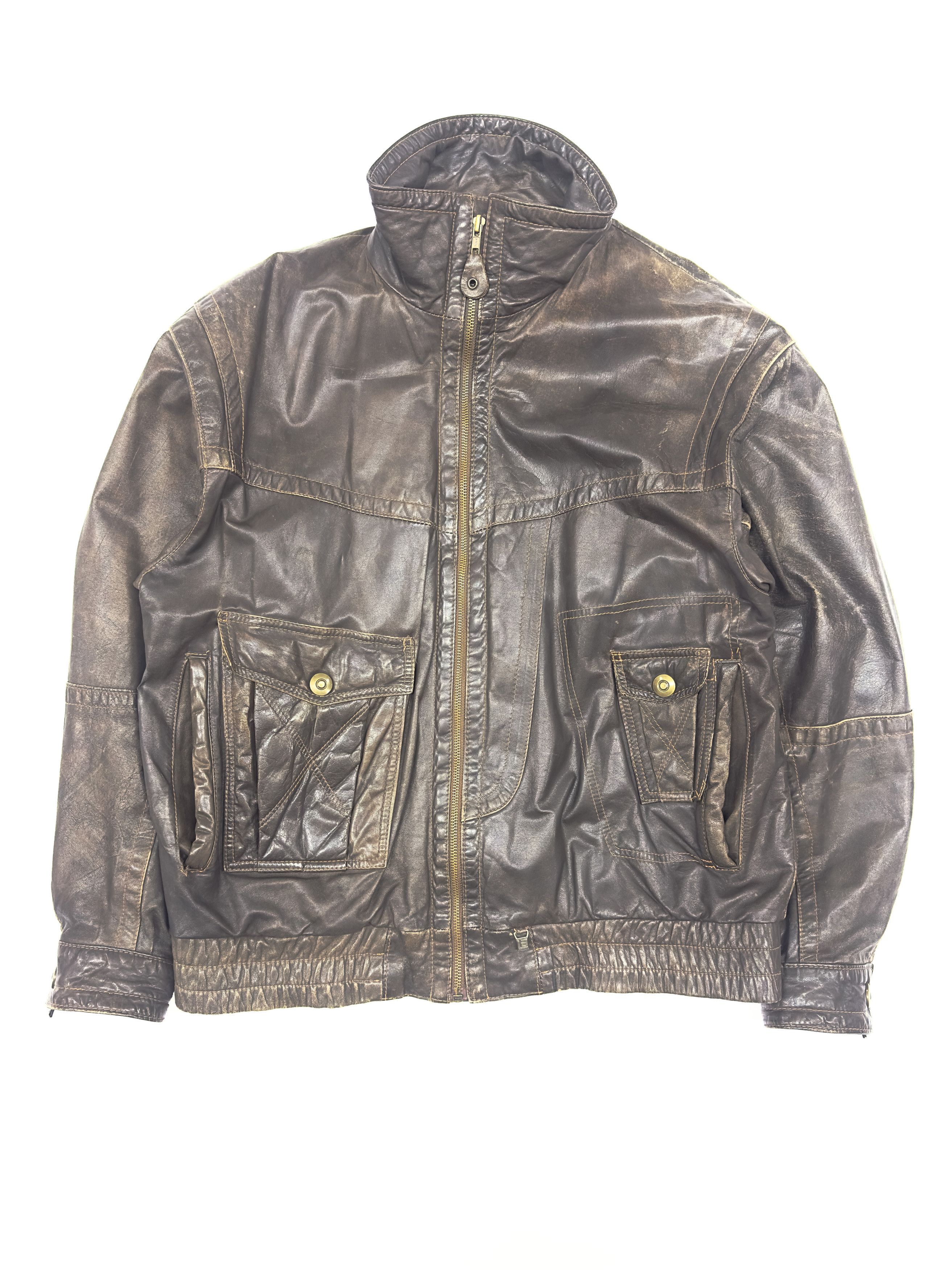 Angelo Litrico Angelo Litrico Vintage Leather Asymmetrical Jacket Size US L / EU 52-54 / 3 - 5 Thumbnail