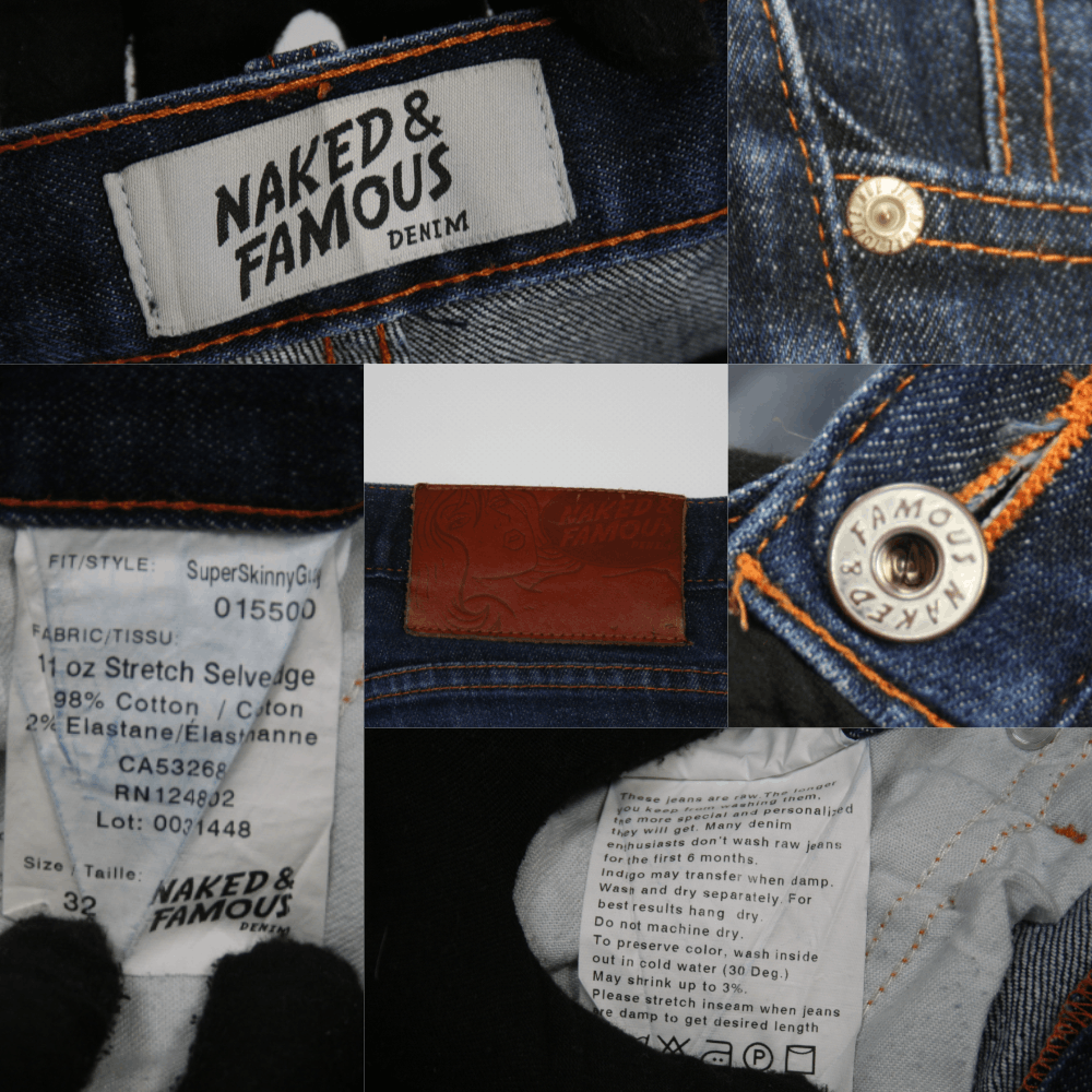Naked & Famous Selvedge Super Skinny Guy 11Oz Denim Size US 32 / EU 48 - 8 Thumbnail