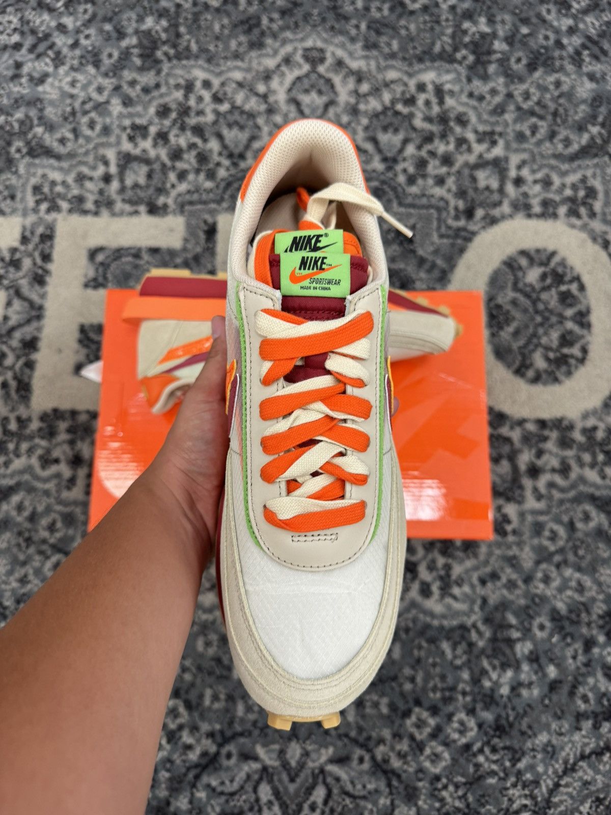 CLOT × Nike Nike Sacai CLOT LD Waffle Kiss of Death Net Orange Blaze Size US 10 / EU 43 - 5 Thumbnail