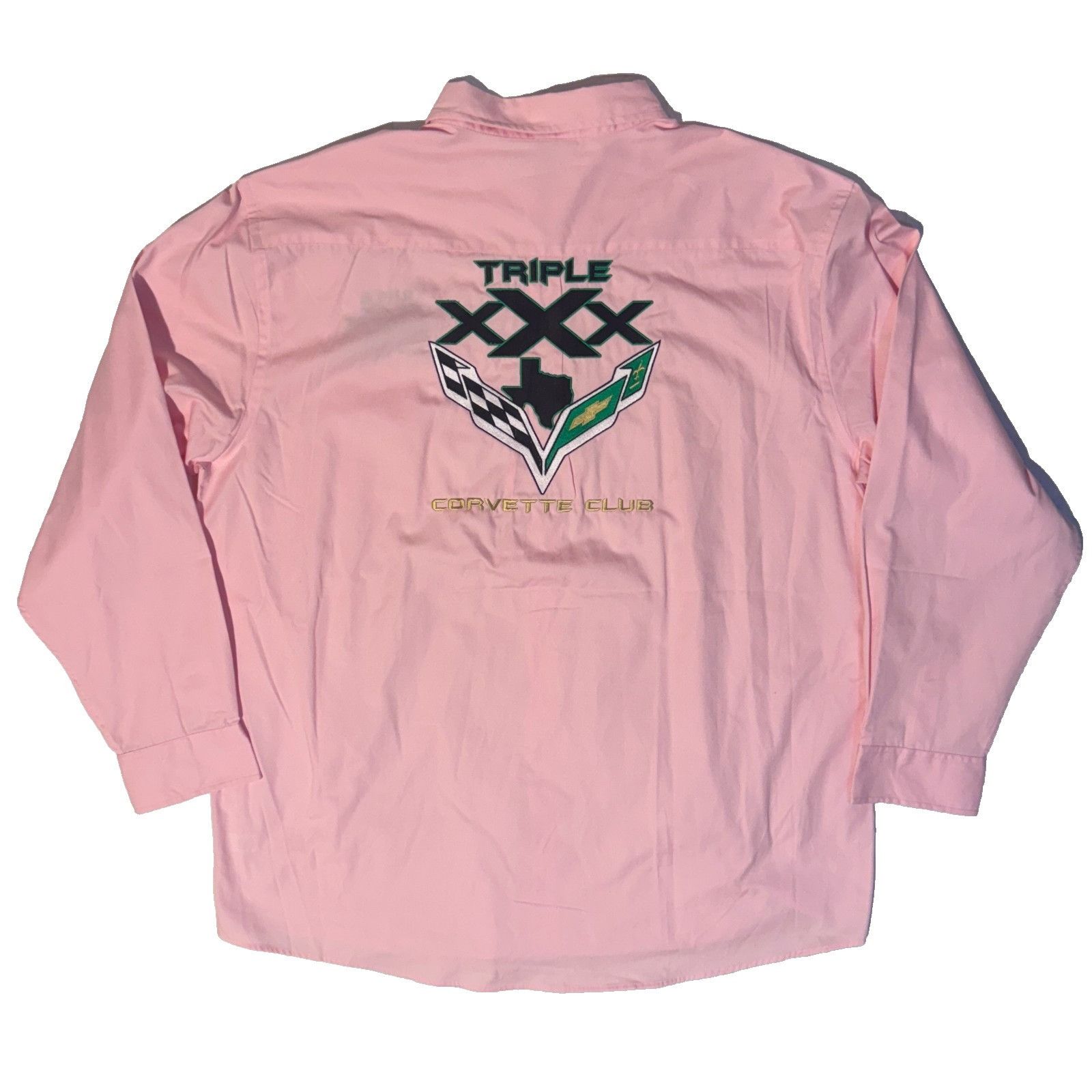 Port Authority Triple X Corvette Club Pink Stitched Logo Shirt - 2XL Long S Size US XXL / EU 58 / 5 - 1 Thumbnail
