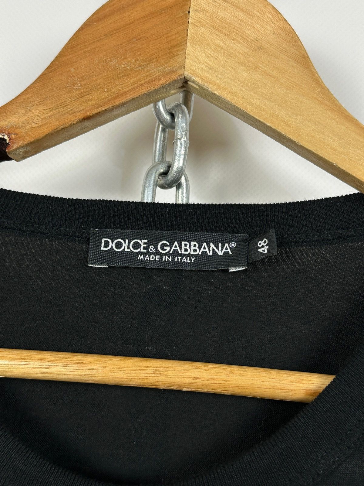 Dolce & Gabbana Dolce & Gabbana Black Sacred Heart Fringe Trim T-Shirt Size US M / EU 48-50 / 2 - 20 Thumbnail