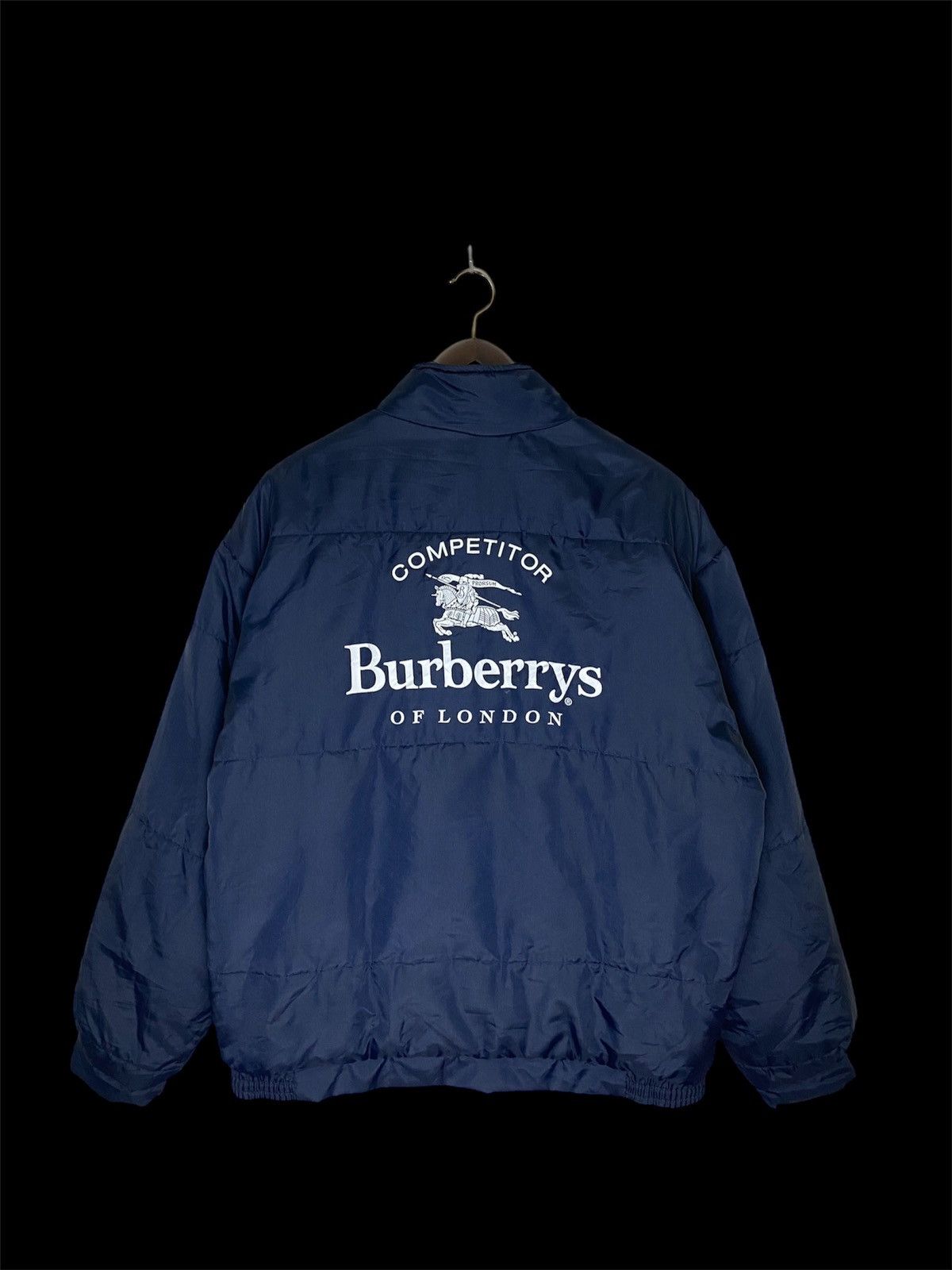 Burberry × Luxury × Vintage Rare! 80s Burberrys Big Logo Puffer 