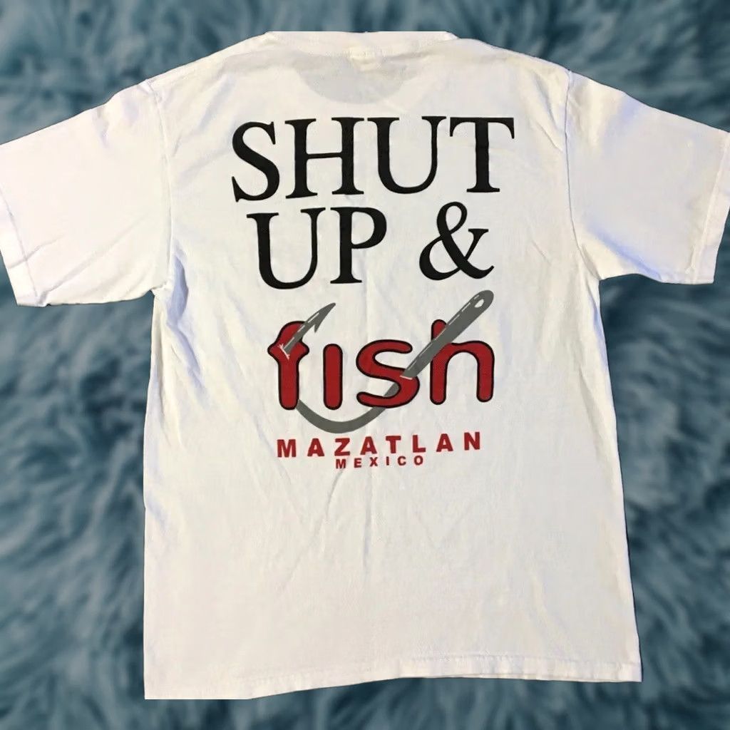 Vintage VINTAGE Mexico Shut Up & Fish Faded Shirt S M White 80s 90s Joke Humor Fishing Grunge T-Shirt Mens Size US S / EU 44-46 / 1 - 1 Thumbnail