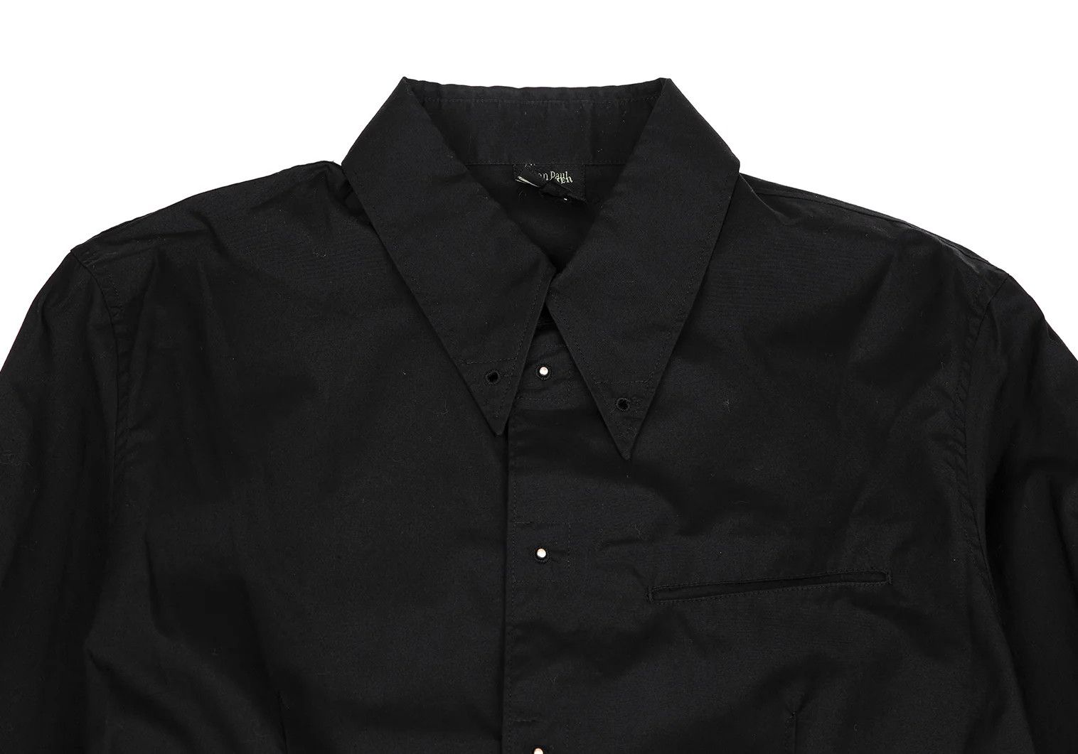 Jean Paul Gaultier Cotton Broad Shirt with Grommet Buttons in Black 48 Size US M / EU 48-50 / 2 - 2 Thumbnail