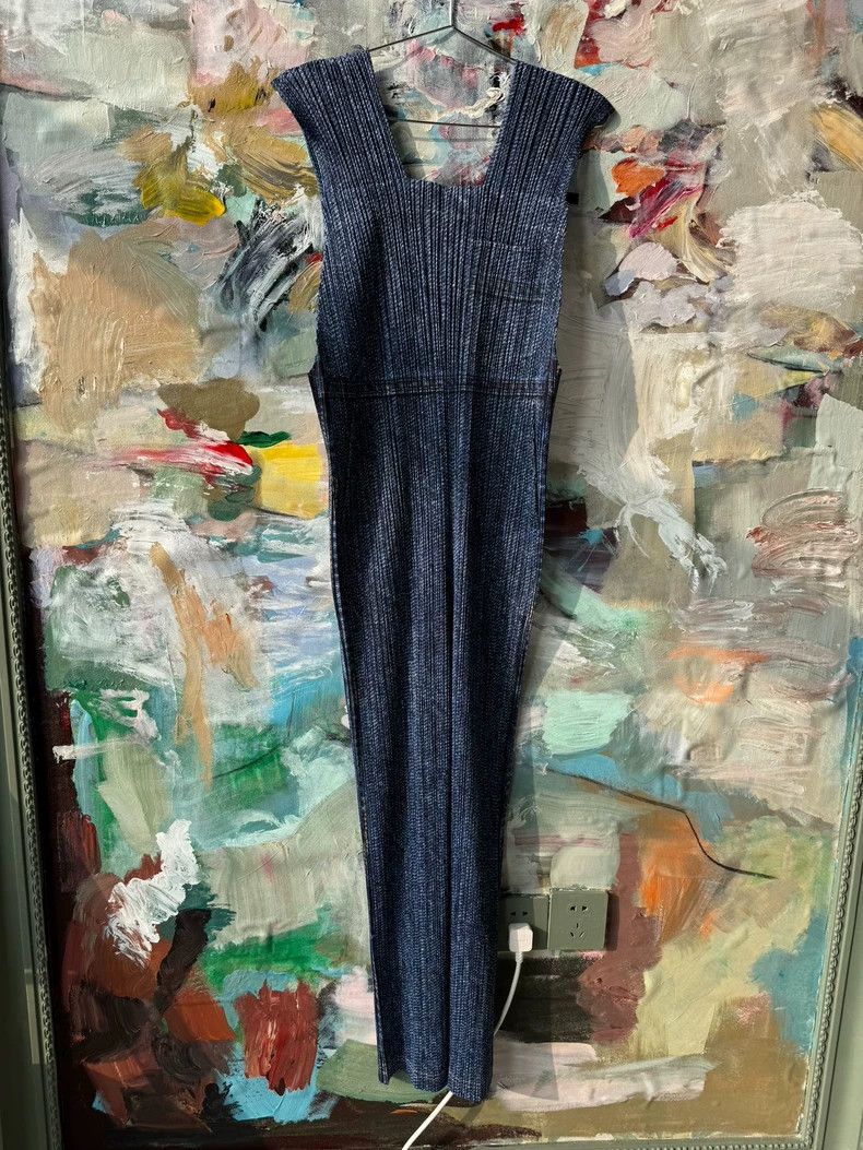 Issey Miyake Issey Miyake size:3 Blue denim pleated dress Size XS / US 0-2 / IT 36-38 - 1 Thumbnail