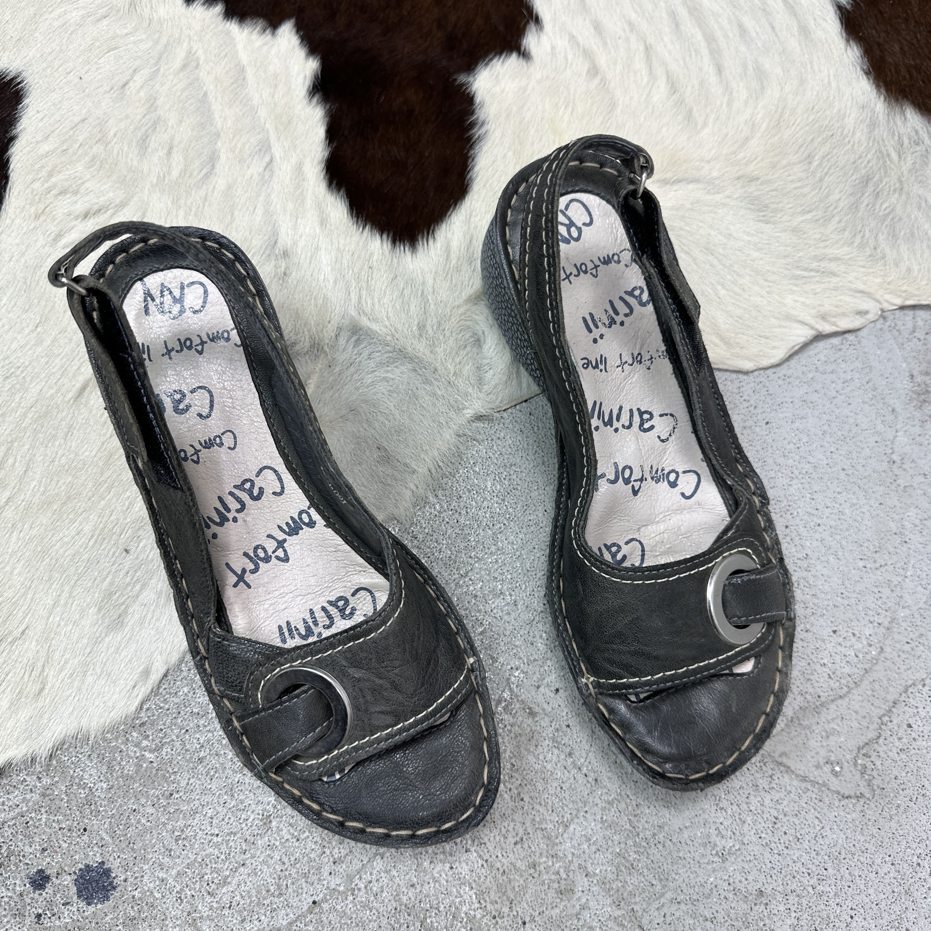 Vintage Vintage Avant Garde Grunge Leather Buckled Platform Y2K Size US 8 / IT 38 - 3 Thumbnail