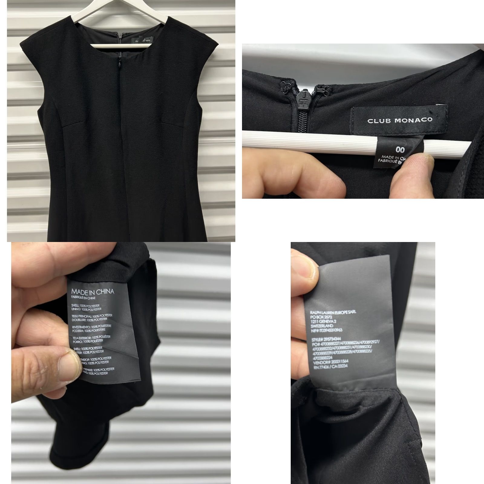 Club Monaco Club Monaco Women’s Iconic Black Front&Rear ZipUp Sheath Midi Dress 00 Size Regular Size XXS / US 00 / IT 34 - 8 Thumbnail