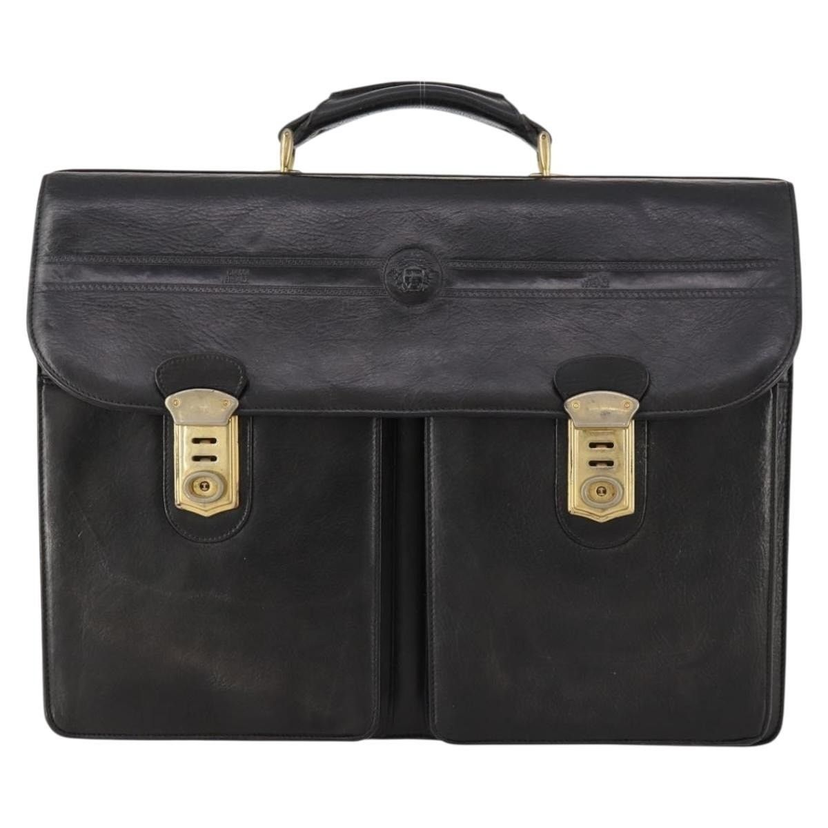 Versace Leather Business Bag Black, Men's