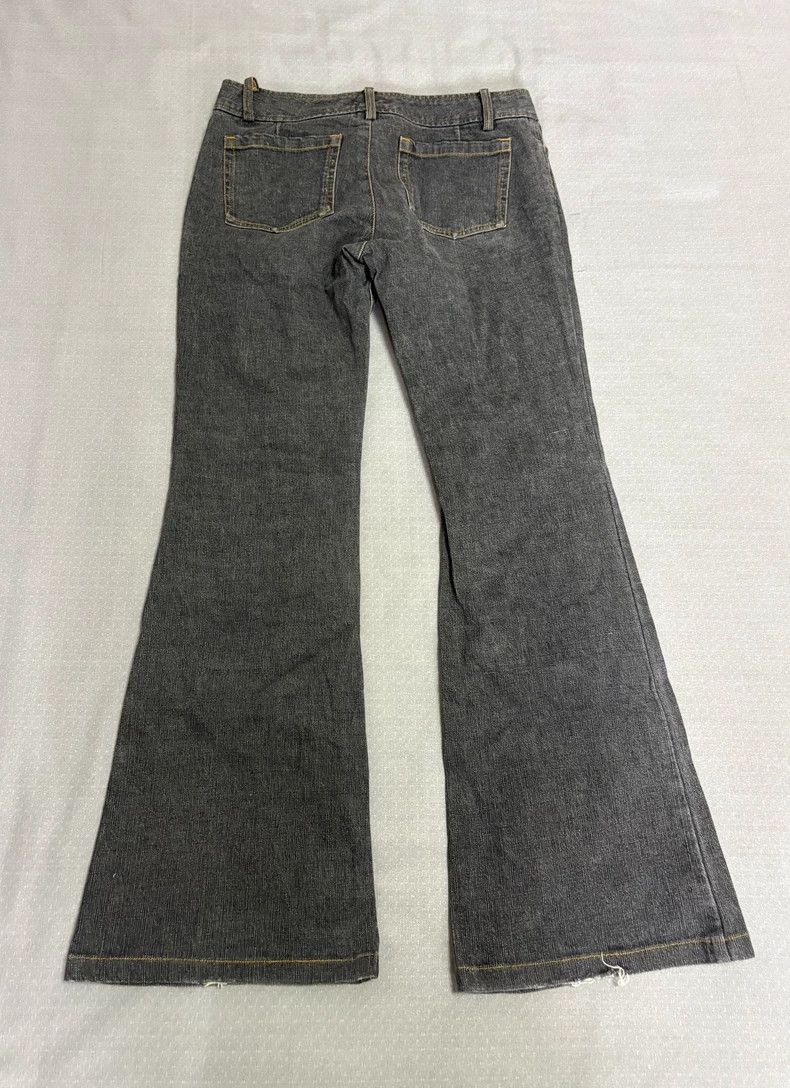 Yohji Yamamoto Vintage Embroidered Flare Jeans with Floral Design-2506 Size 29" - 3 Thumbnail