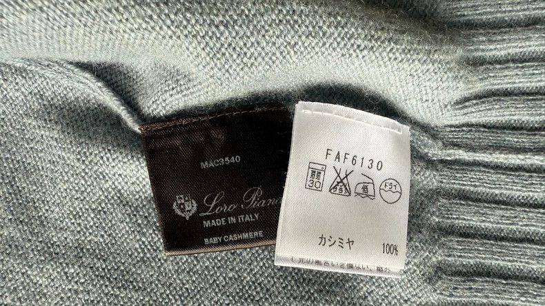 Loro Piana LORO PIANA Blue and gray goat cashmere sweater Size US L / EU 52-54 / 3 - 6 Thumbnail