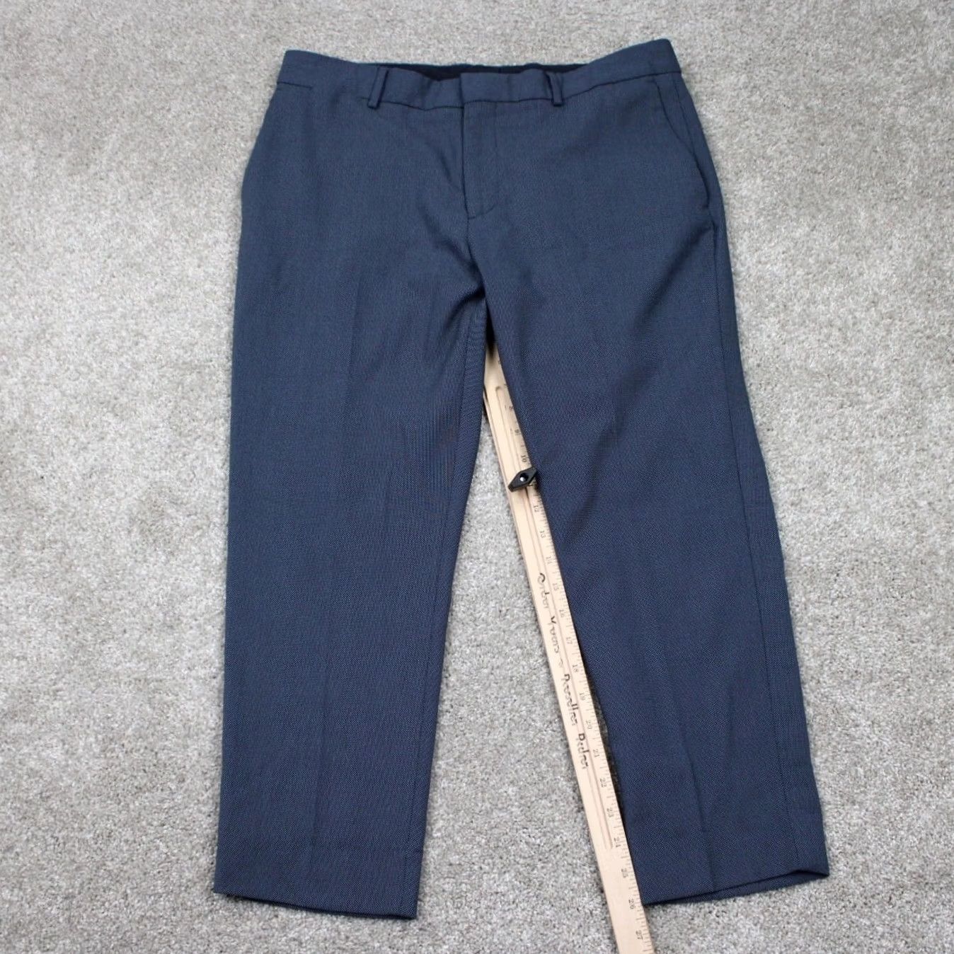 Zara ZARA Dress Pants Mens 32 Blue Polyester/Wool Stretch Flat Front Inseam 26" Modern City Preppy Dress Pants Mens 32 Blue Size US 32 / EU 48 - 3 Thumbnail