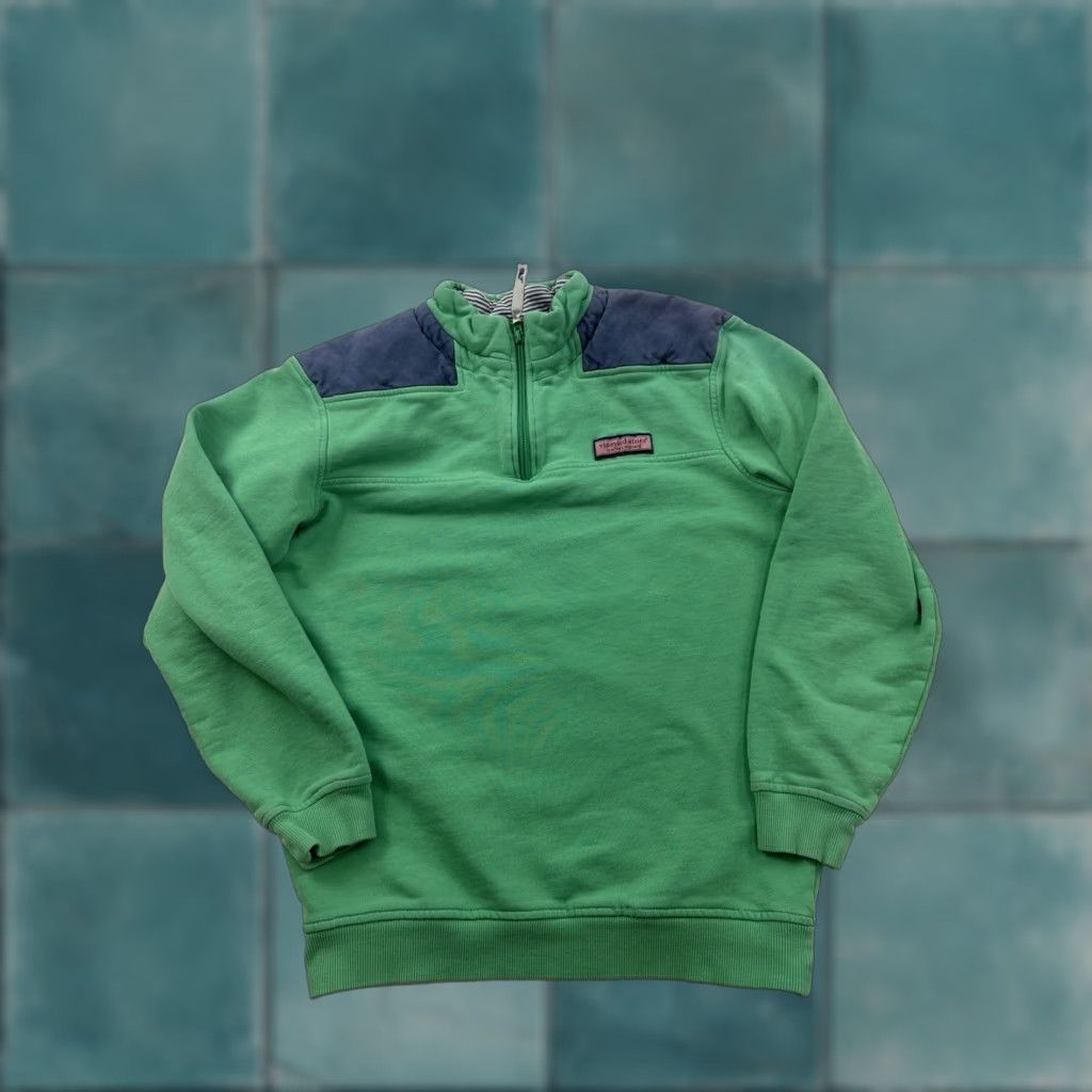 Vineyard Vines Vineyard Vines Sweatshirt Mens XS Green 1/4 Zip Mock Neck USA Embroidered Logo Pullover Fleece Size US XS / EU 42 / 0 - 1 Thumbnail