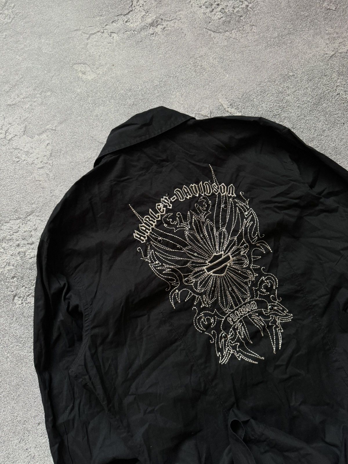 Harley Davidson × Vintage Harley Davidson S freedom big logo shirt button up blouse Size S / US 4 / IT 40 - 2 Thumbnail