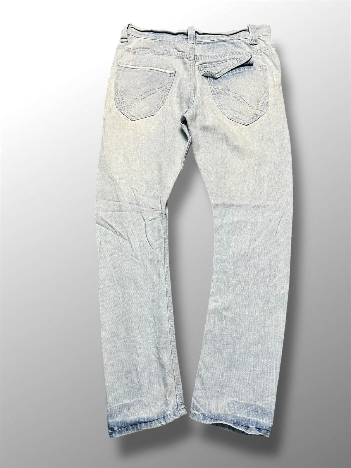 If Six Was Nine RARE Light Wash Jeans: Slanted Zip & Flap Pocket (43) Size 32" / US 10 / IT 46 - 2 Thumbnail