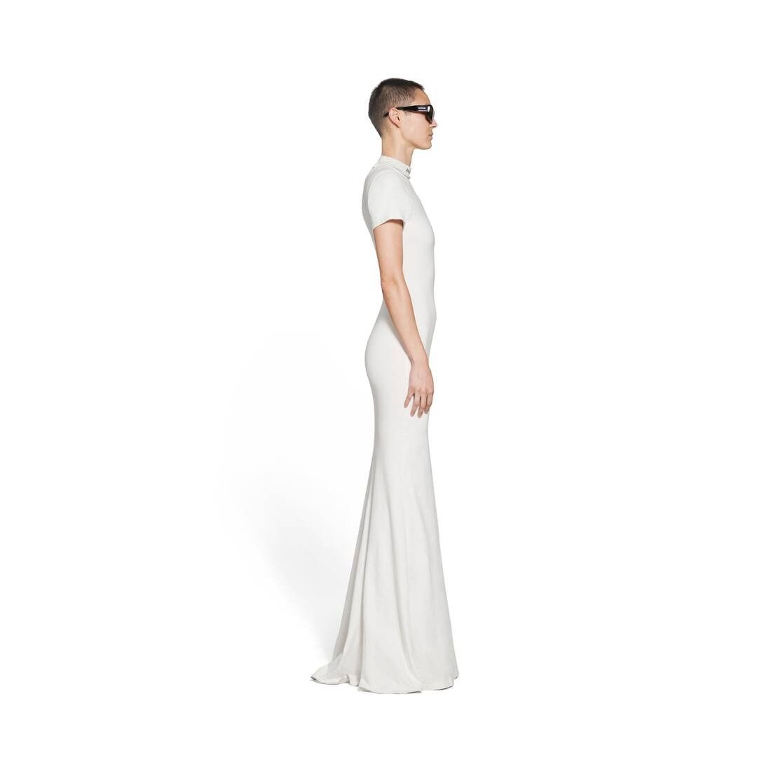 Balenciaga o1la1rc1a0625 T-Shirt Maxi Dress in White Size XS / US 0-2 / IT 36-38 - 3 Thumbnail