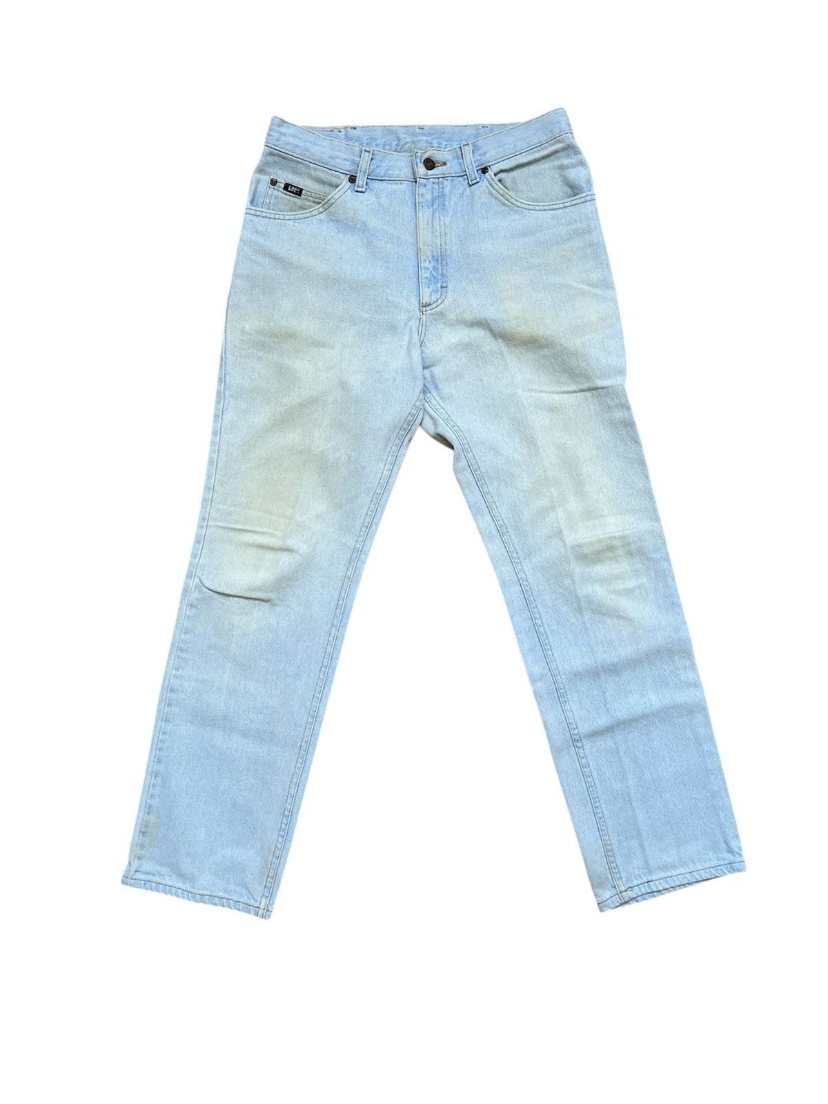 Lee Vintage 90s Straight Leg Blue Light Wash Faded Lee Denim Size US 31 - 2 Thumbnail