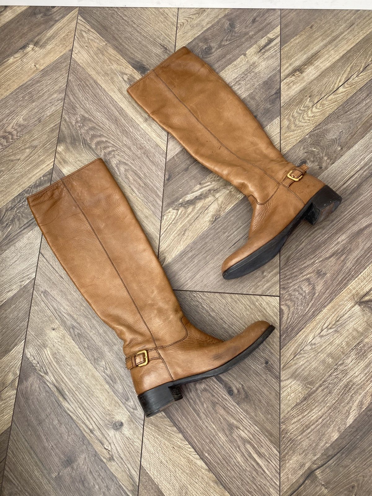 Prada Vintage Prada Women’s Leather Cowboy Boots Size US 7.5 / IT 37.5 - 3 Thumbnail