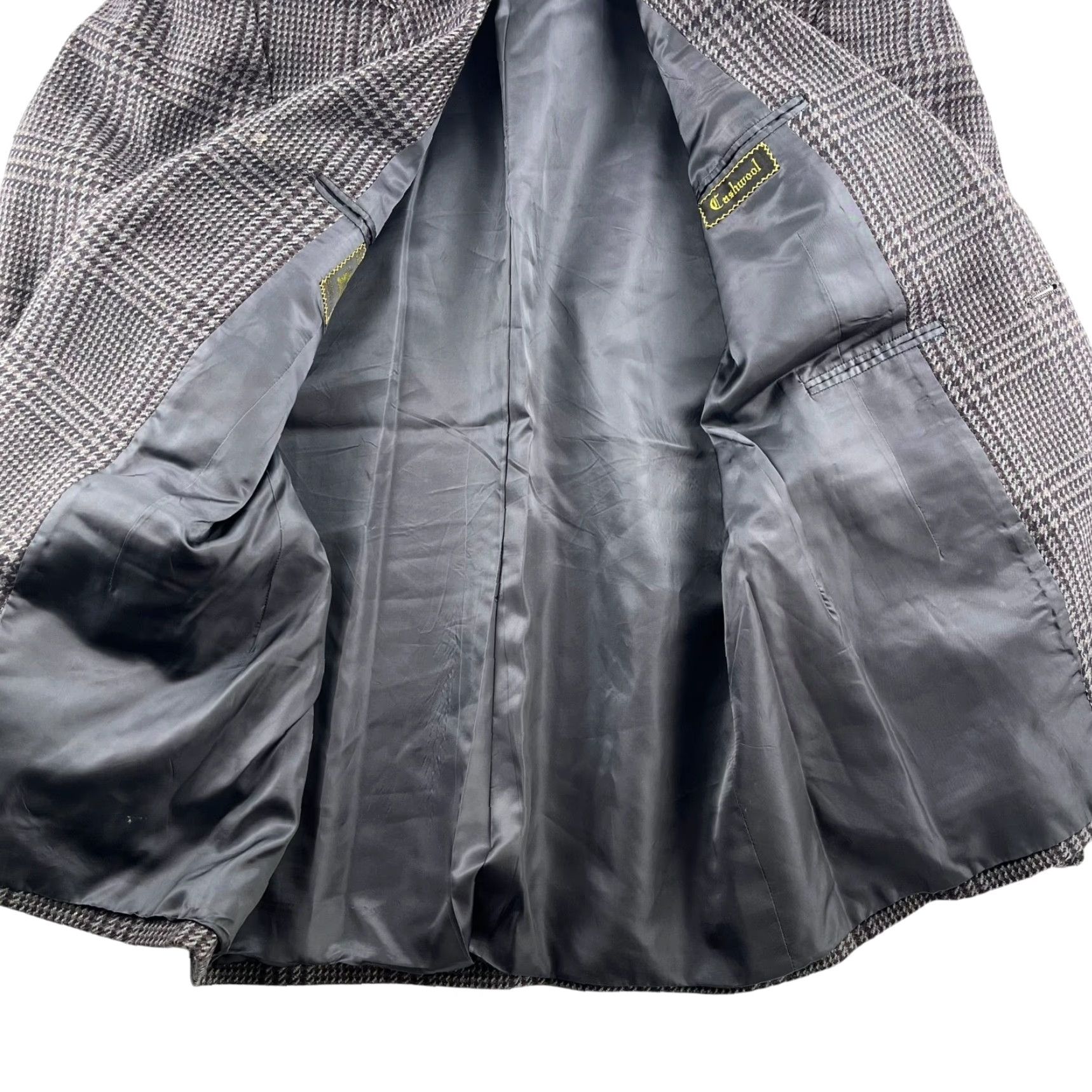 Vintage VINTAGE Oxford Clothes Men Blazer Jacket Wool Tweed Gray Plaid 39 Regular Two-Button Notch Lapel Mens Size 40R - 3 Thumbnail