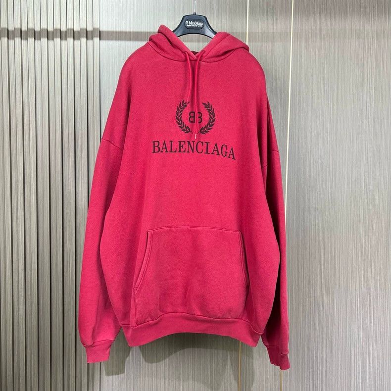 Balenciaga Balenciaga Red Wheat Letter Hoodie Size US S / EU 44-46 / 1 - 1 Thumbnail