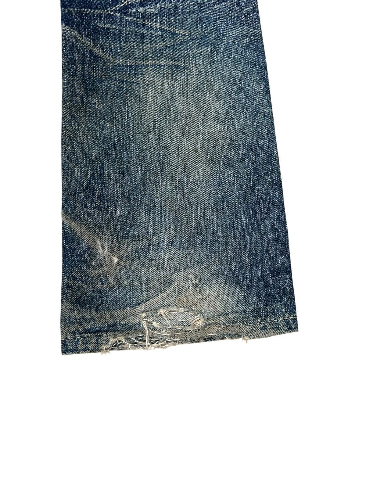Full Count & Co. Trashed VTG Full Count Aging Dirty Mud Denim Selvedge Jeans Size US 32 / EU 48 - 23 Thumbnail