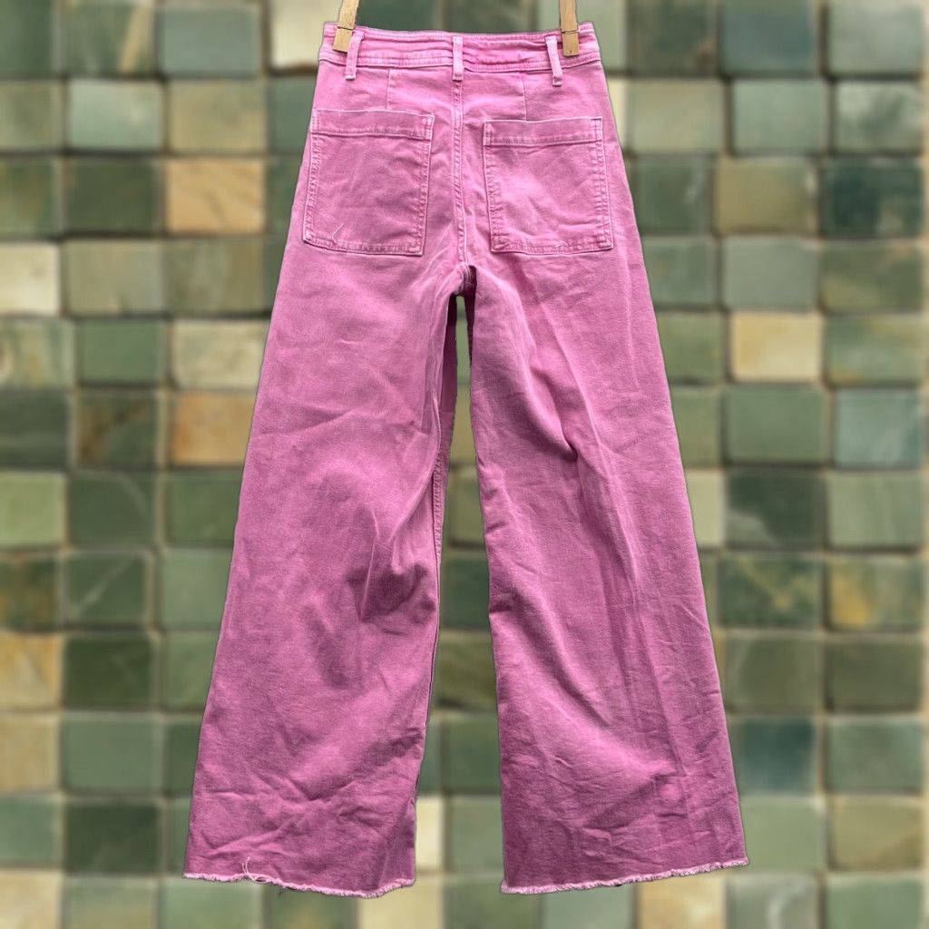 Zara Zar Wide Leg Jeans Womens 4 Pink Y2K Boho Chic Academia Classic Preppy 70's Work Shirt Jeans Pink 90s Bohemian Vintage? Size 27" / US 4 / IT 40 - 1 Thumbnail