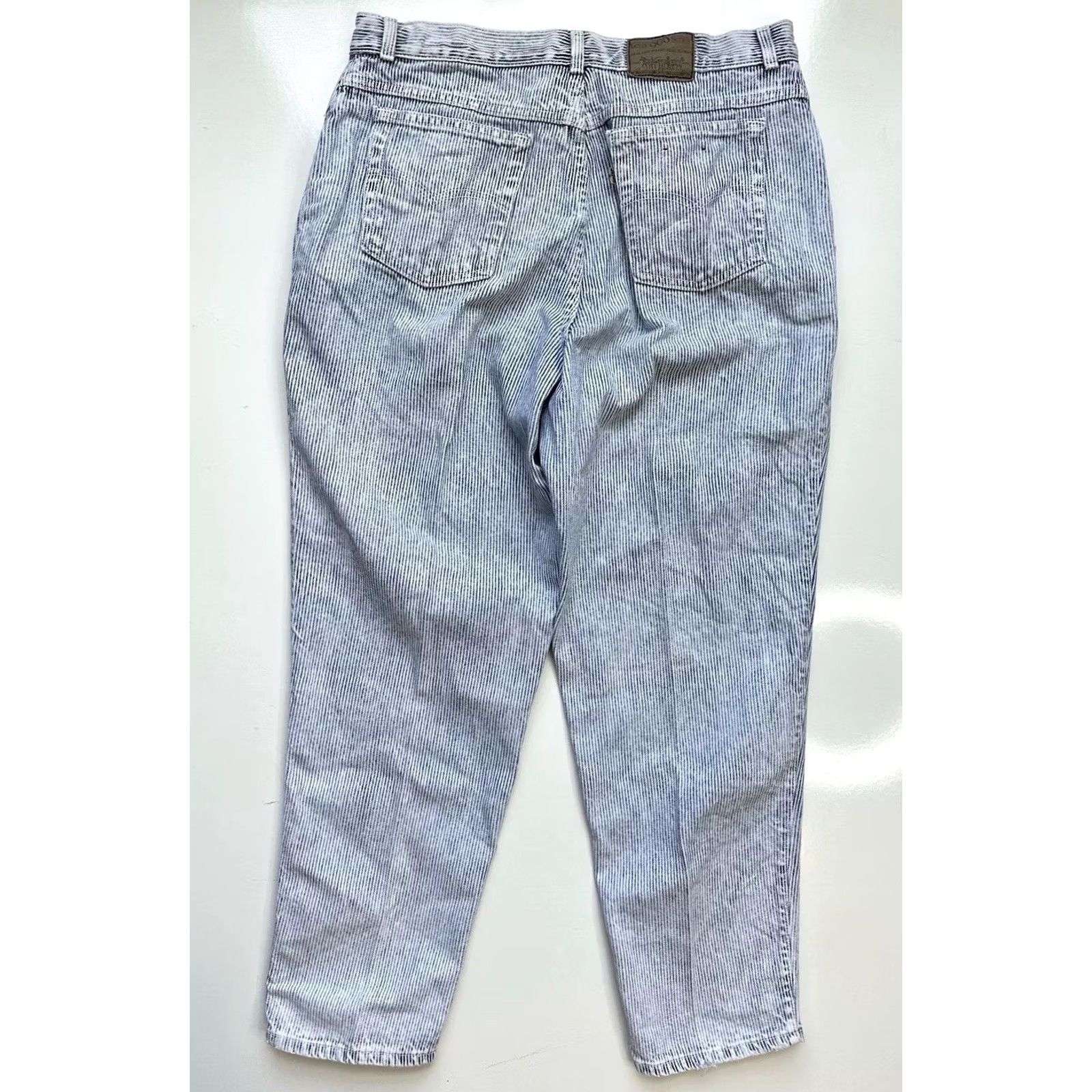 Levi's VINTAGE Levi's 900 Series Silver Tab Mom Jeans Blue White Railroad Stripe 34x30 Women's Jeans 80s Size 24" / US 00 / IT 34 - 5 Thumbnail