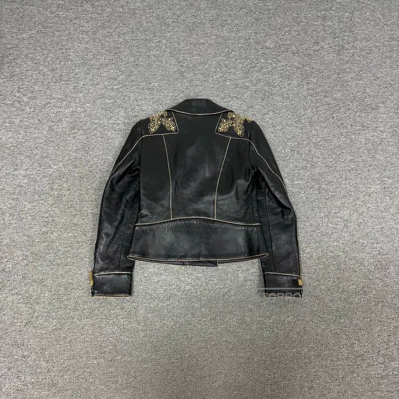 Versace Versace Leather coat Size US XXS / EU 40 - 2 Thumbnail
