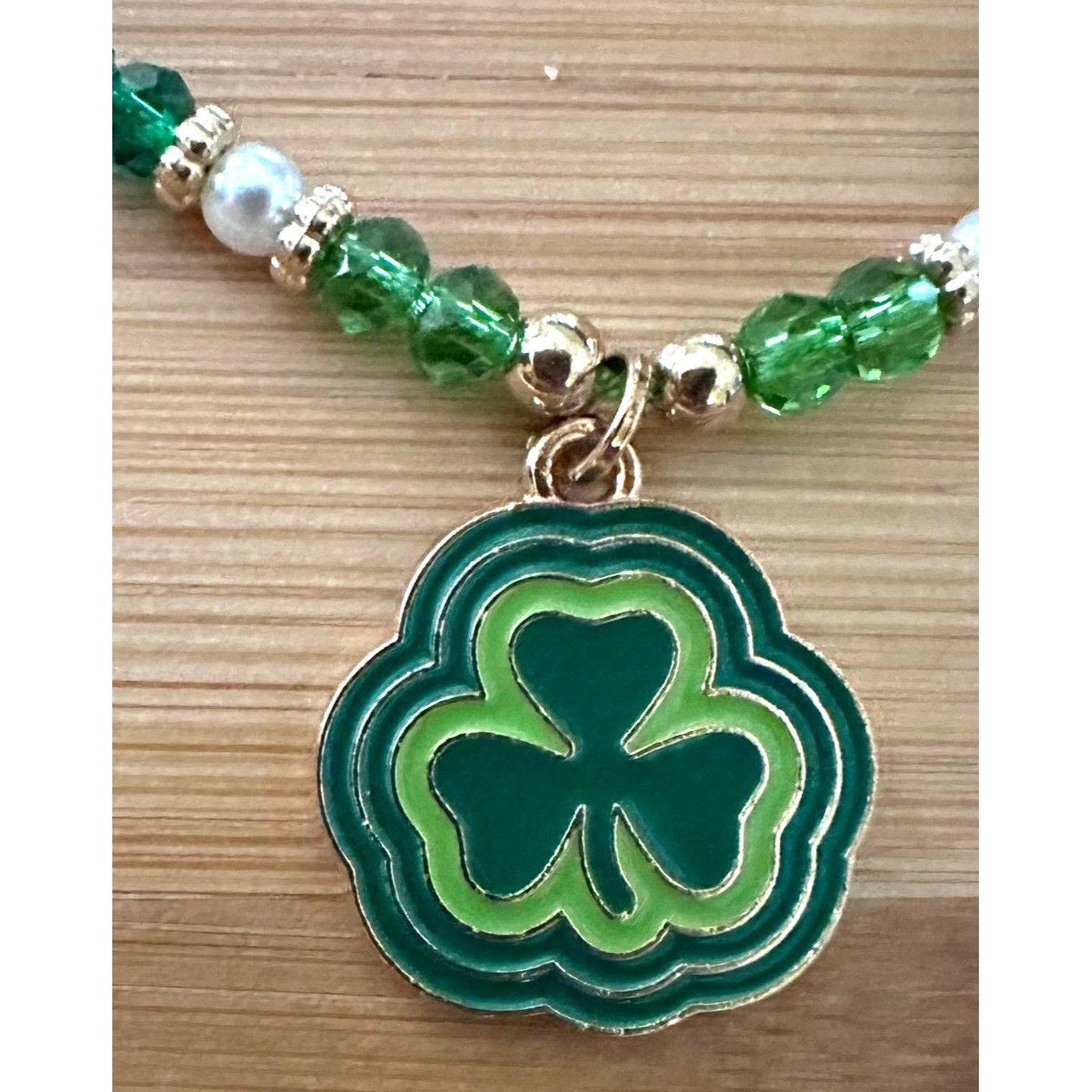 Handmade St Patricks Day Shamrock Knotted String Beaded Bracelet Ankl Size ONE SIZE - 4 Thumbnail