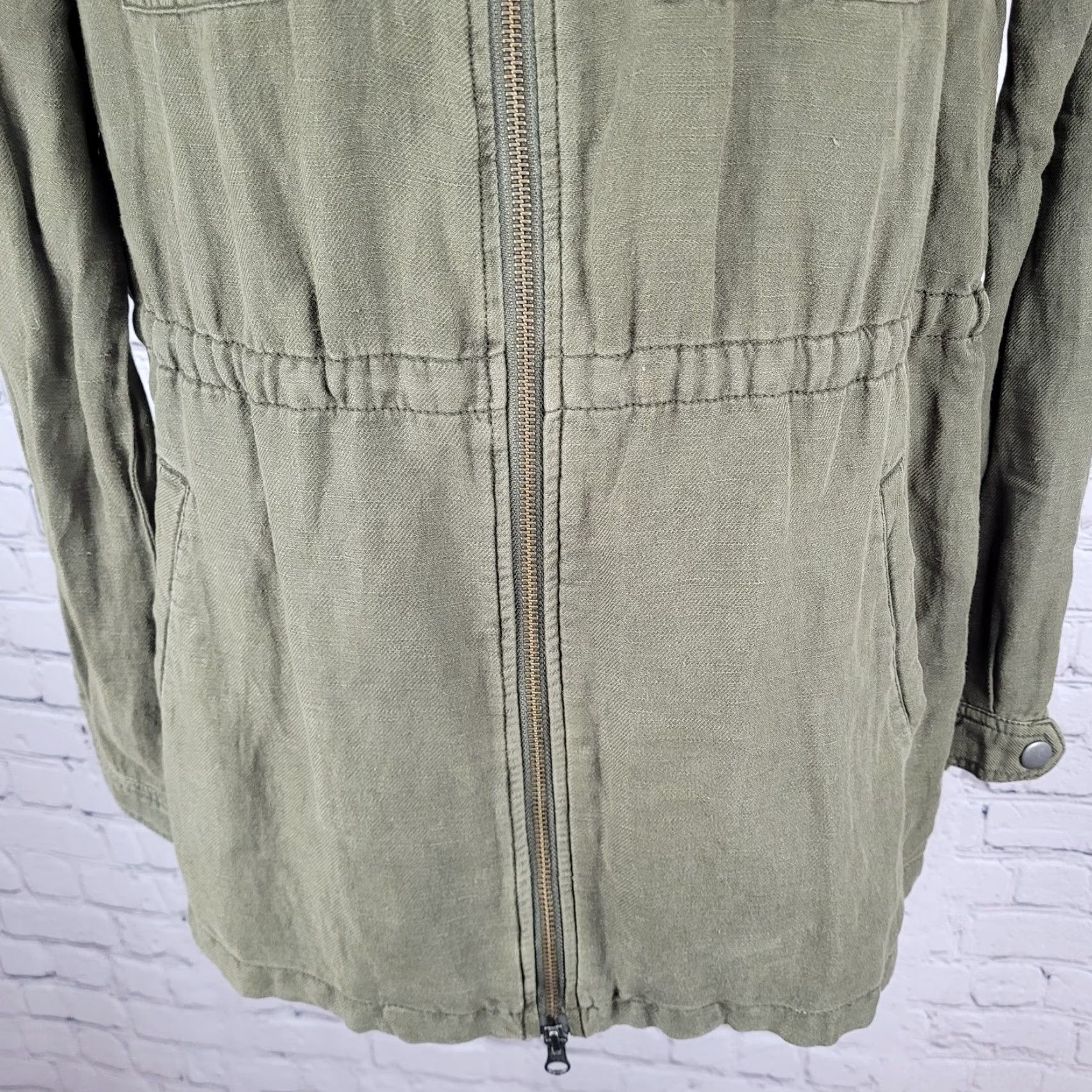 Treasure & Bond Treasure & Bond Jacket Green Linen Blend Unlined Drawstring Waist Military Jacket Small Size S / US 4 / IT 40 - 7 Thumbnail