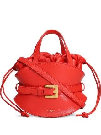 Balmain o1loc1c0526 Size: OS / Buckled Drawstring Tote Bag in Red Size ONE SIZE - 1 Preview