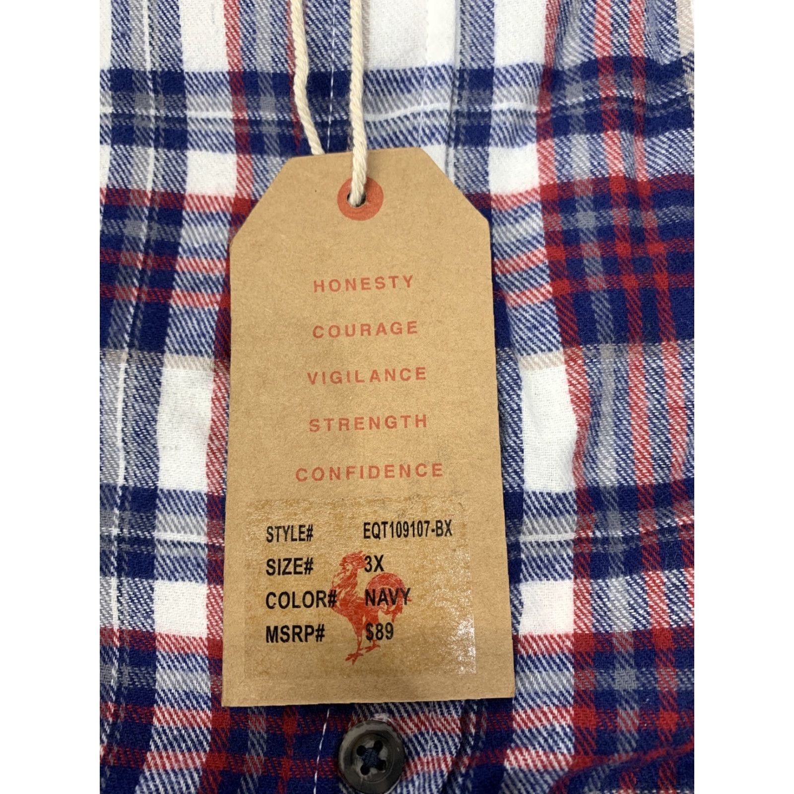 Vintage Eq Equilibrio Shirt Button Front Plaid Red Blue Long Sleeve 3XL Mens Size US XXL / EU 58 / 5 - 7 Thumbnail