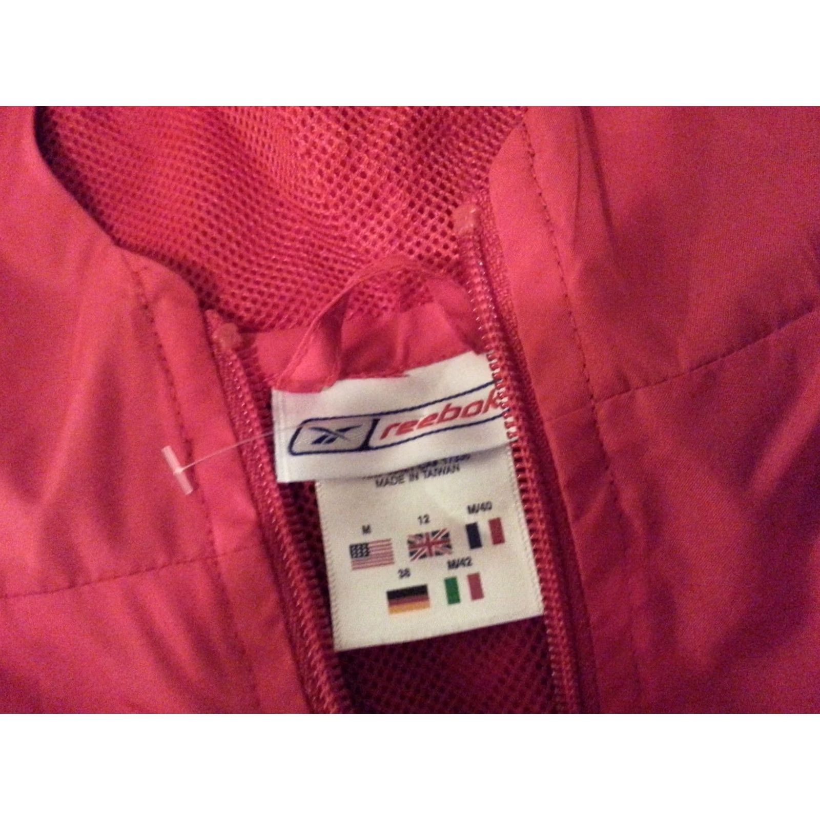 Reebok Mens Reebok Half Zip Sweater Jacket Red M Medium Hooded Pullover Size US M / EU 48-50 / 2 - 4 Thumbnail