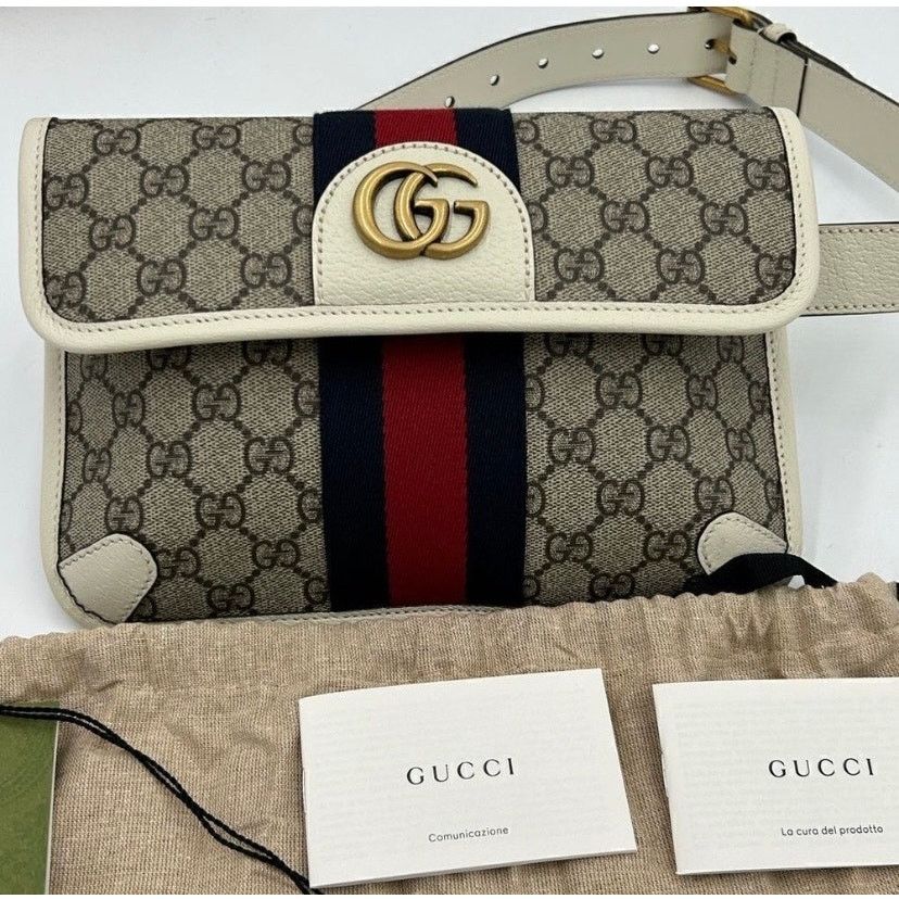 Gucci Gucci brown/white GG canvas webOphedia Belt bag 80cm/32" Size ONE SIZE - 1 Thumbnail
