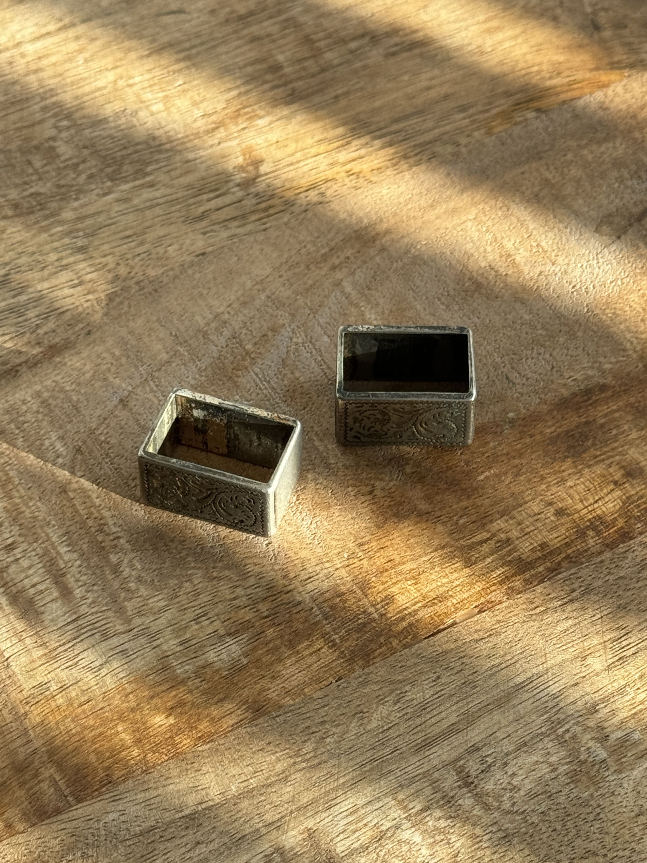 Vintage Vintage 80s Sterling Silver 3 Piece Belt Buckle Set Engaved Size ONE SIZE - 7 Thumbnail