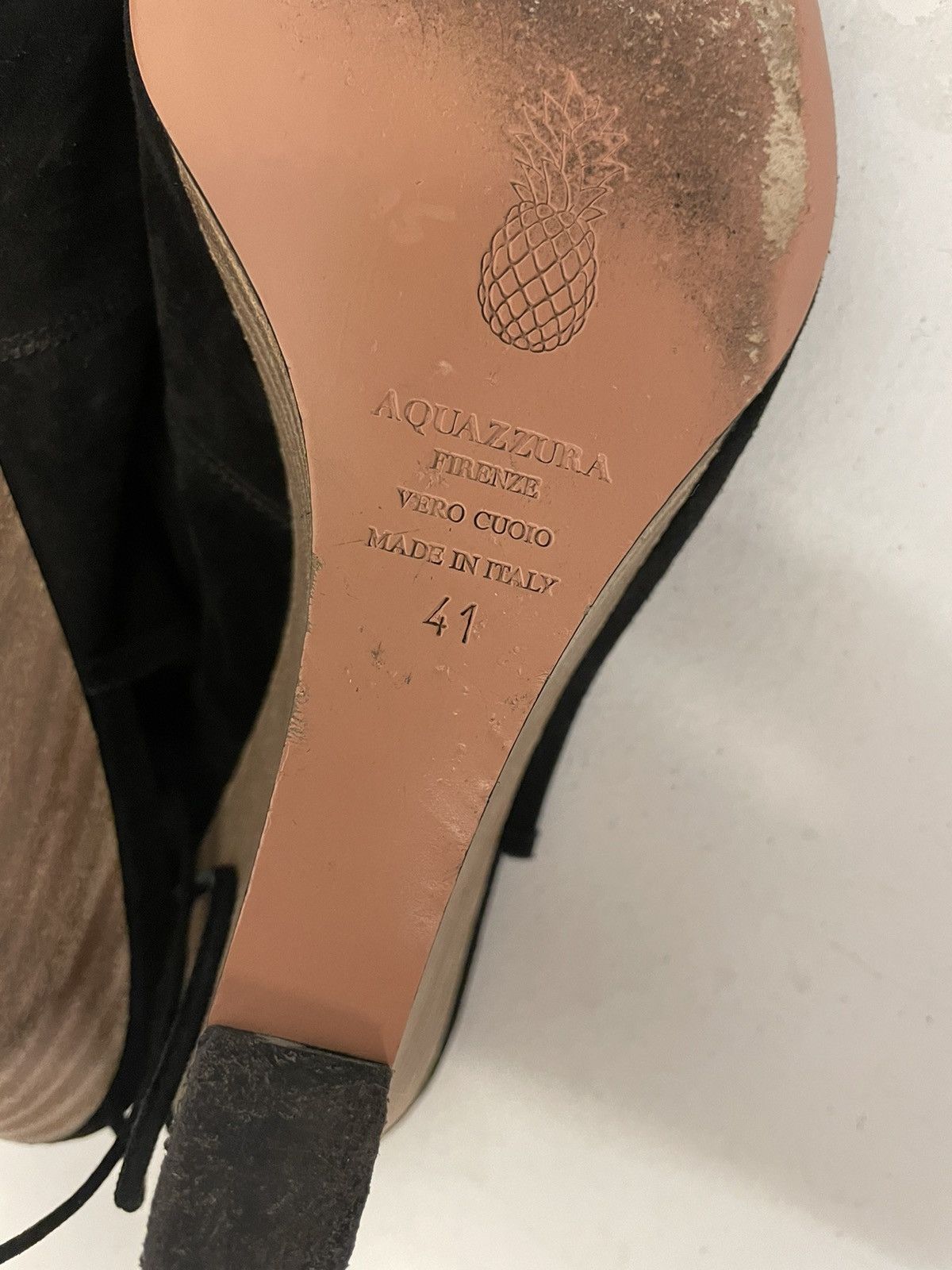 Aquazzura Sexy Thing Cut Out Suede Wedge Sandals Size US 10 / IT 40 - 8 Thumbnail