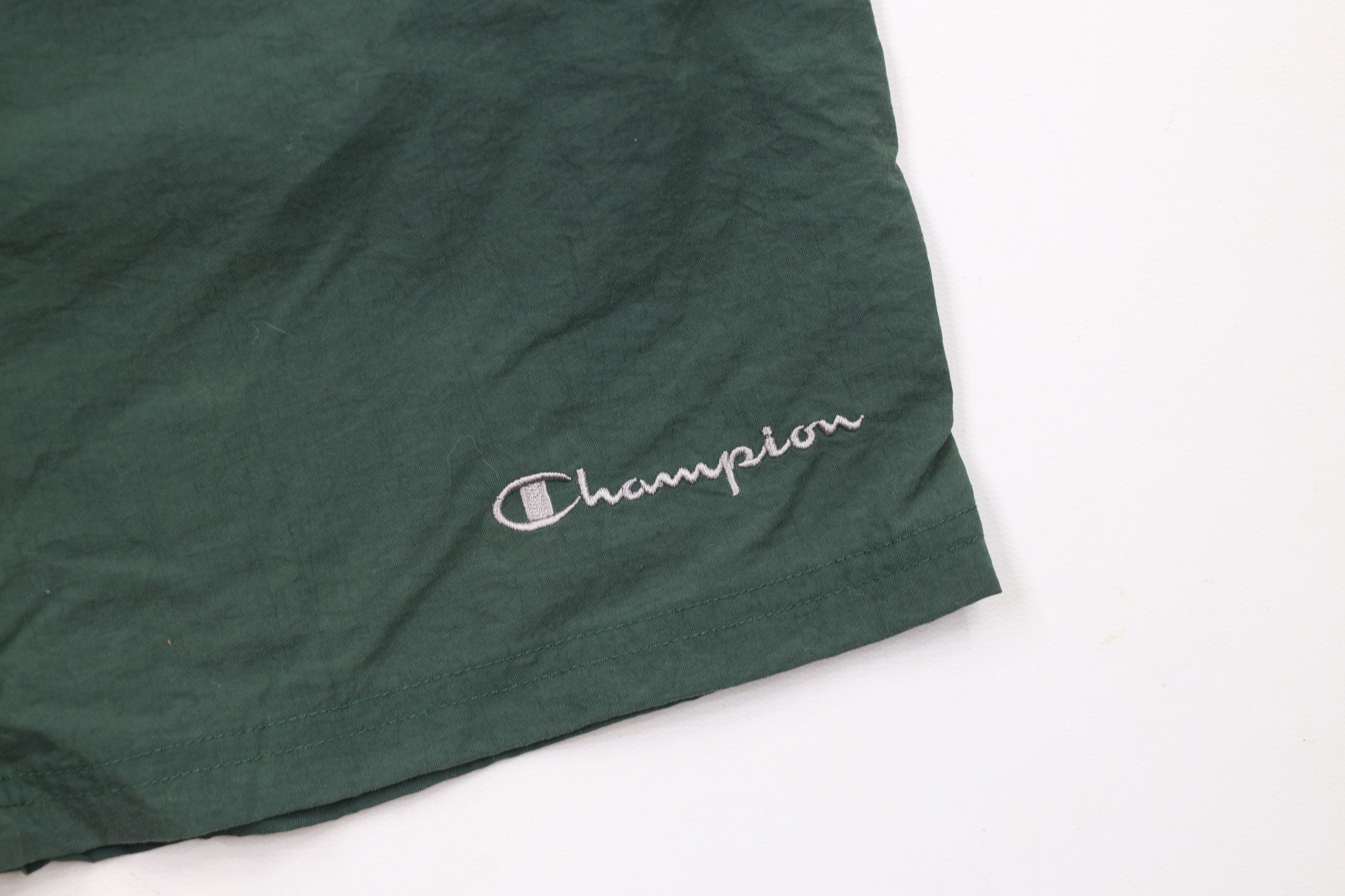 Champion × Vintage Vintage 90s Champion Lined Above Knee Shorts Trunks Green Size US 36 / EU 52 - 5 Thumbnail