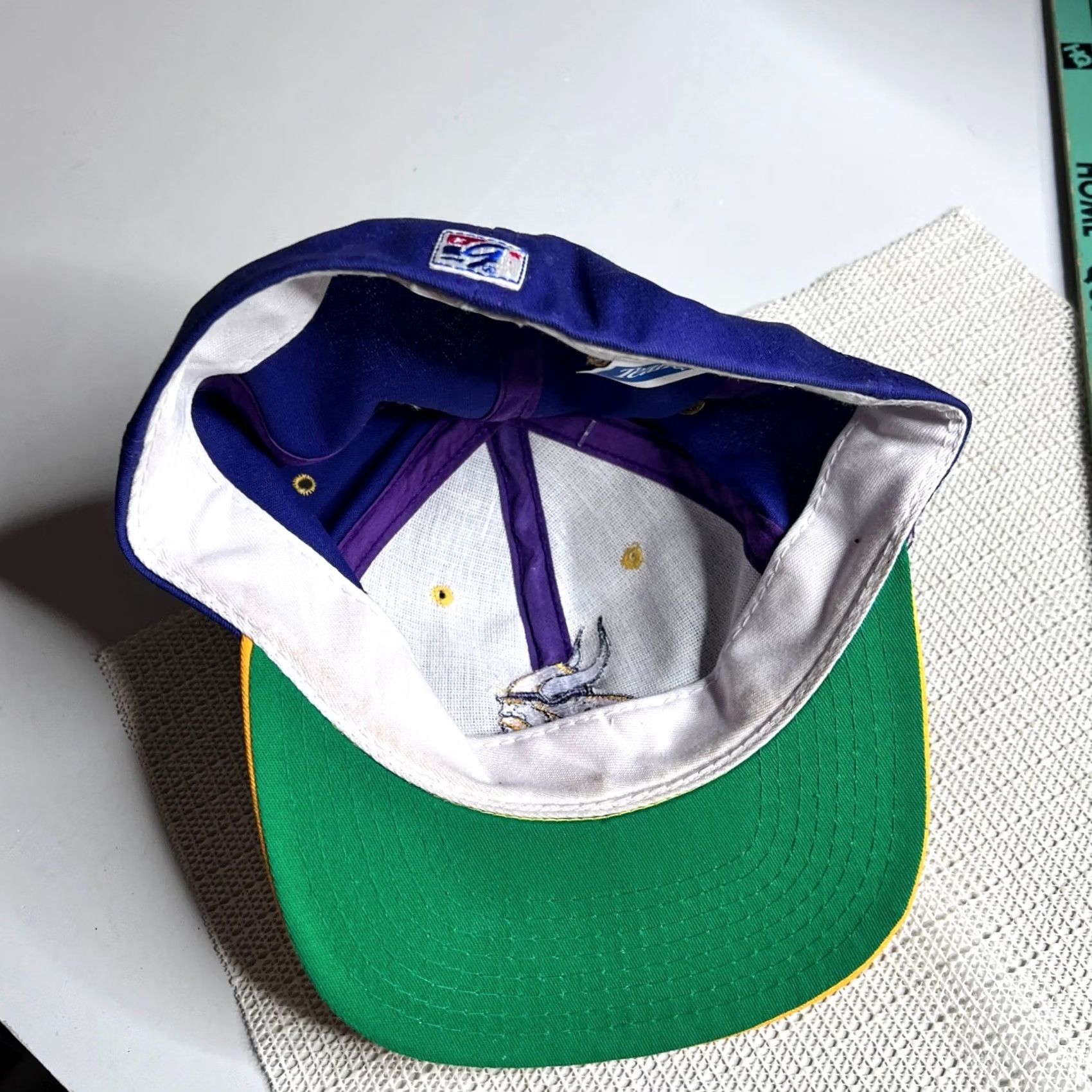 NFL VINTAGE The Game Minnesota Vikings Fitted Hat 7 3/8 Purple Yellow NFL Deadstock Hat Mens Size ONE SIZE - 3 Thumbnail