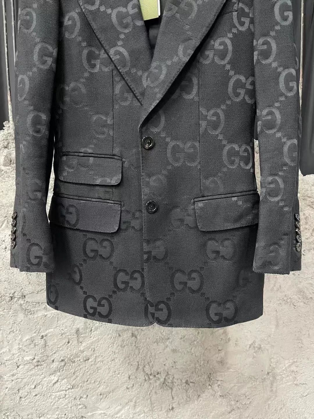 Gucci Gucci Black Embossed Classic Logo Blazer Size US S / EU 44-46 / 1 - 4 Thumbnail