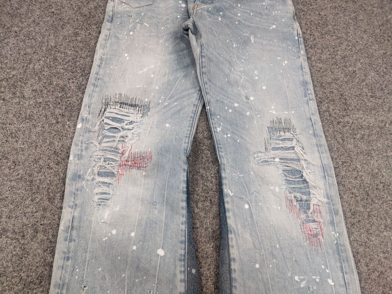 G-Star G star raw custom denim Flared le Grand Bleu peint Jeans Y2K Size US 33 - 7 Thumbnail